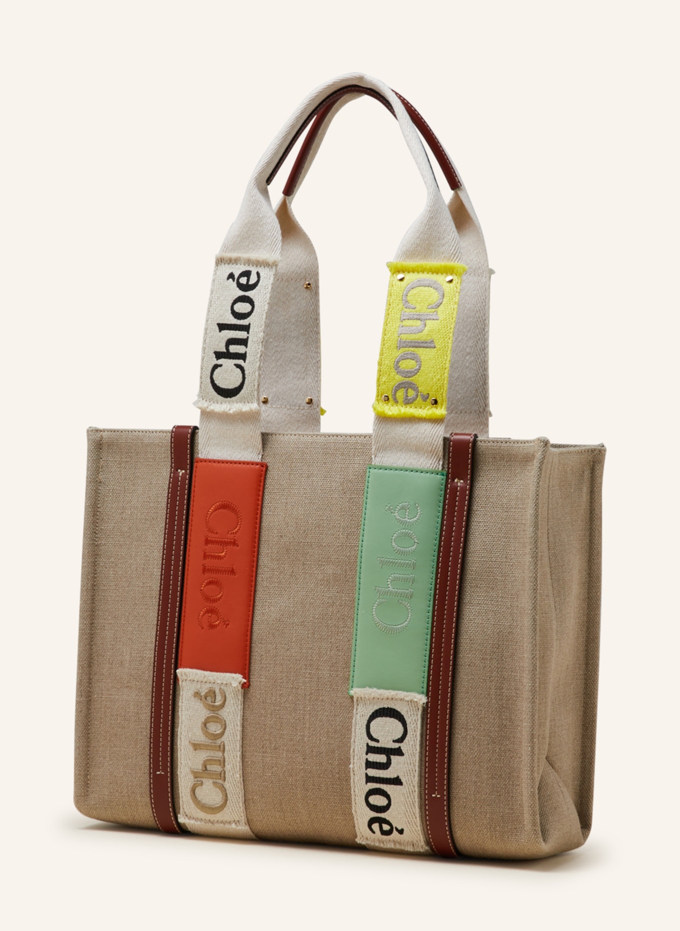 Chloé Shopper WOODY MEDIUM, Color: Brown-Green (Image 2)