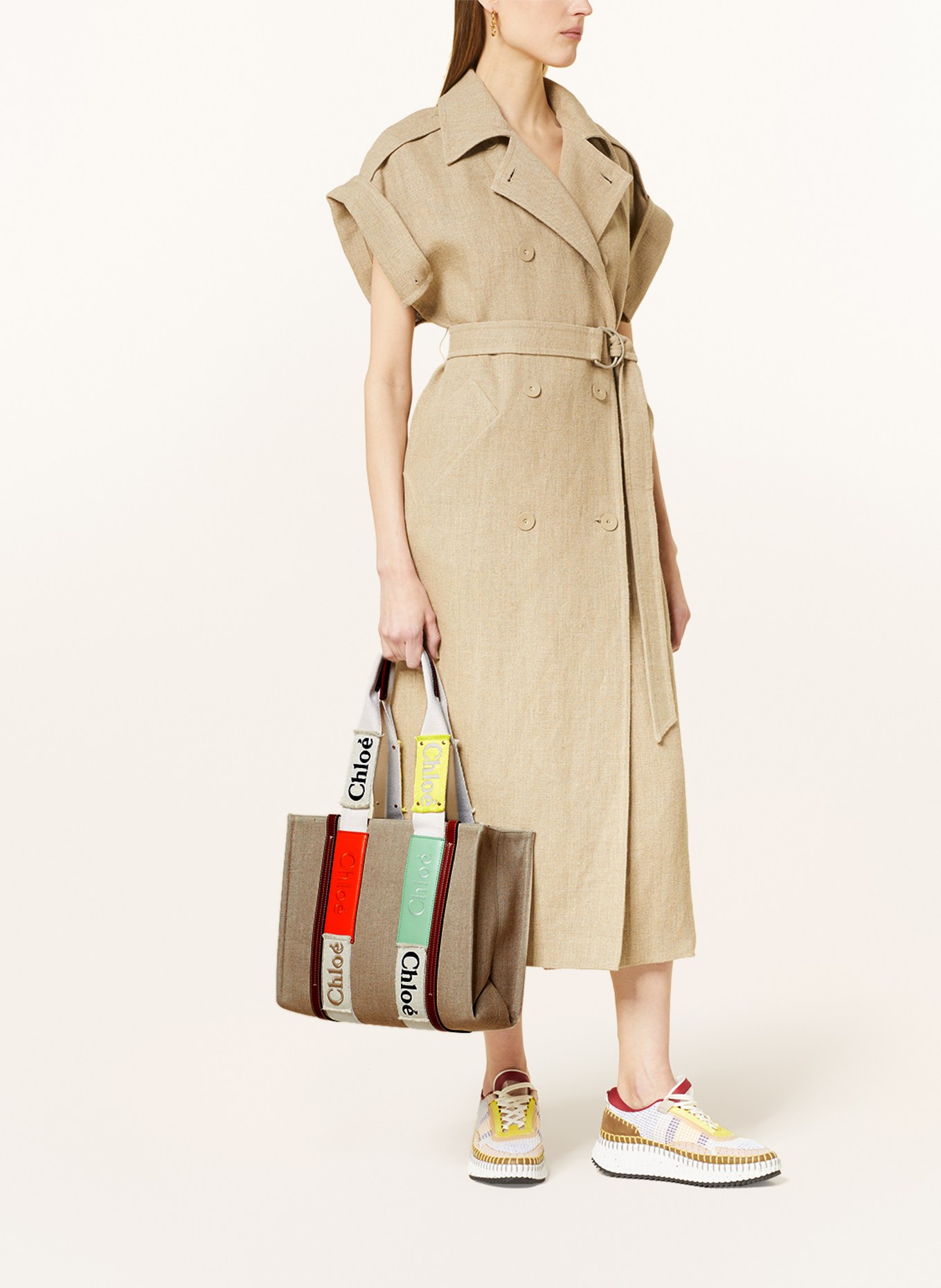 Chloé Shopper WOODY MEDIUM, Farbe: Brown-Green (Bild 5)