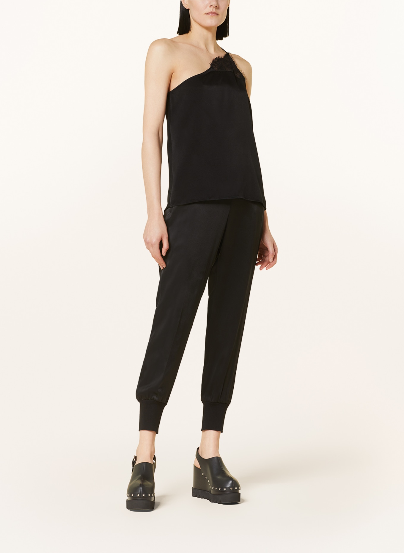 JW ANDERSON Top with lace, Color: BLACK (Image 2)