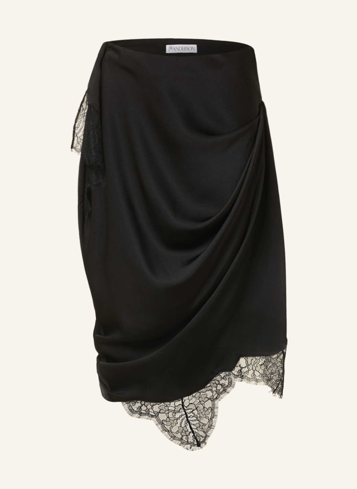 JW ANDERSON Satin skirt in wrap look, Color: BLACK (Image 1)