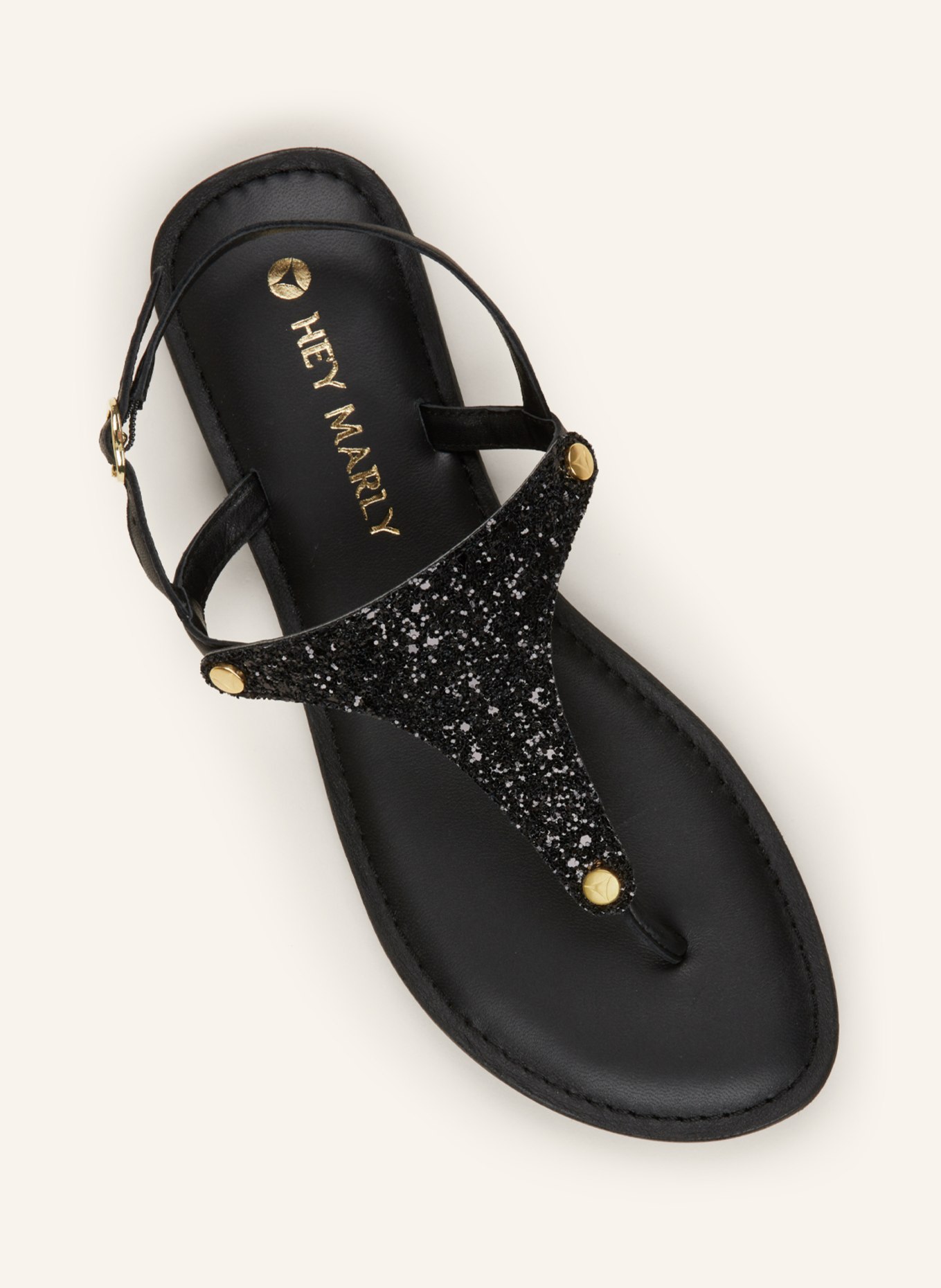HEY MARLY Sandals topping COSMIC GLITTER, Color: BLACK (Image 2)