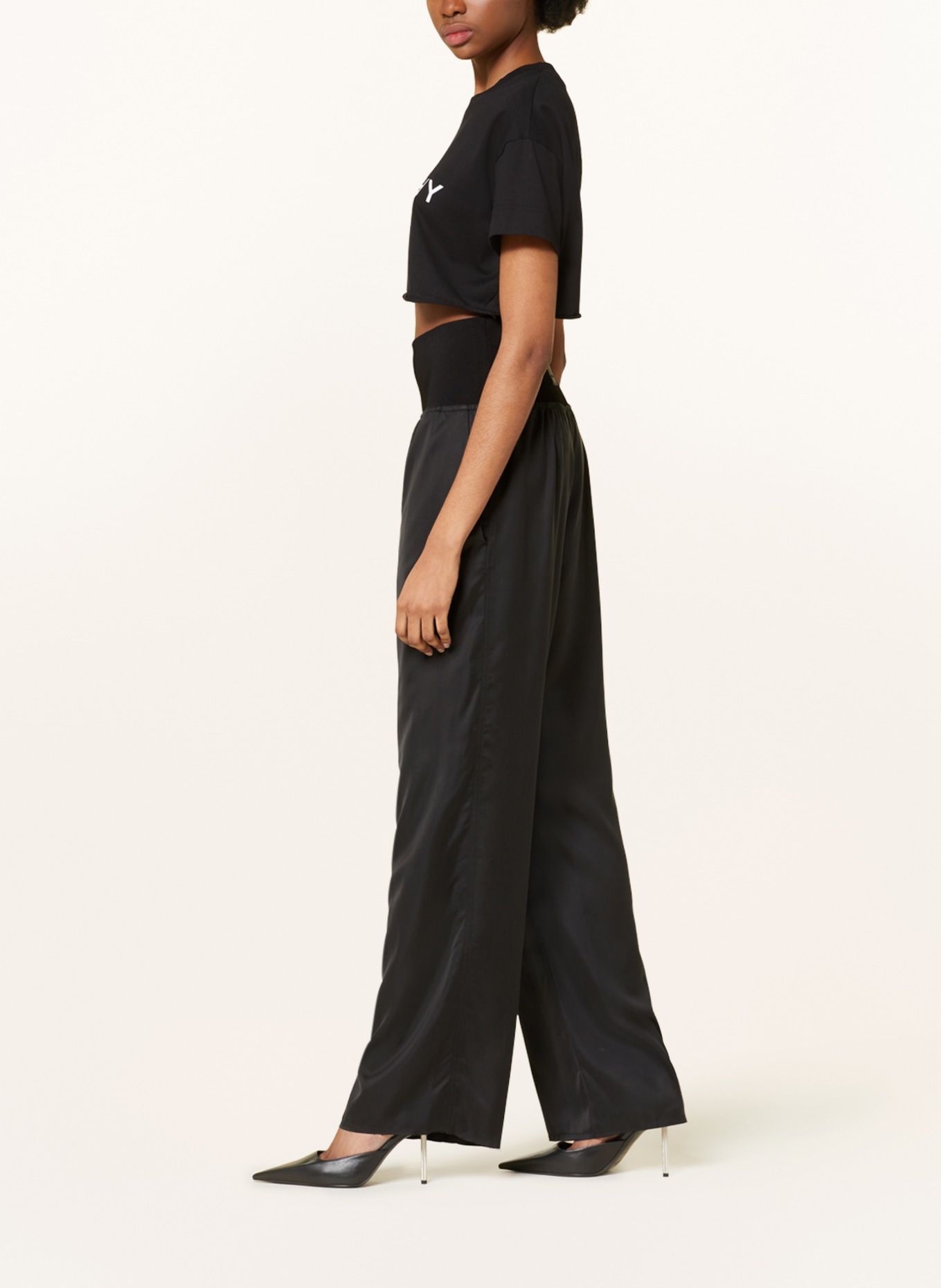 GIVENCHY Wide leg trousers, Color: BLACK (Image 4)