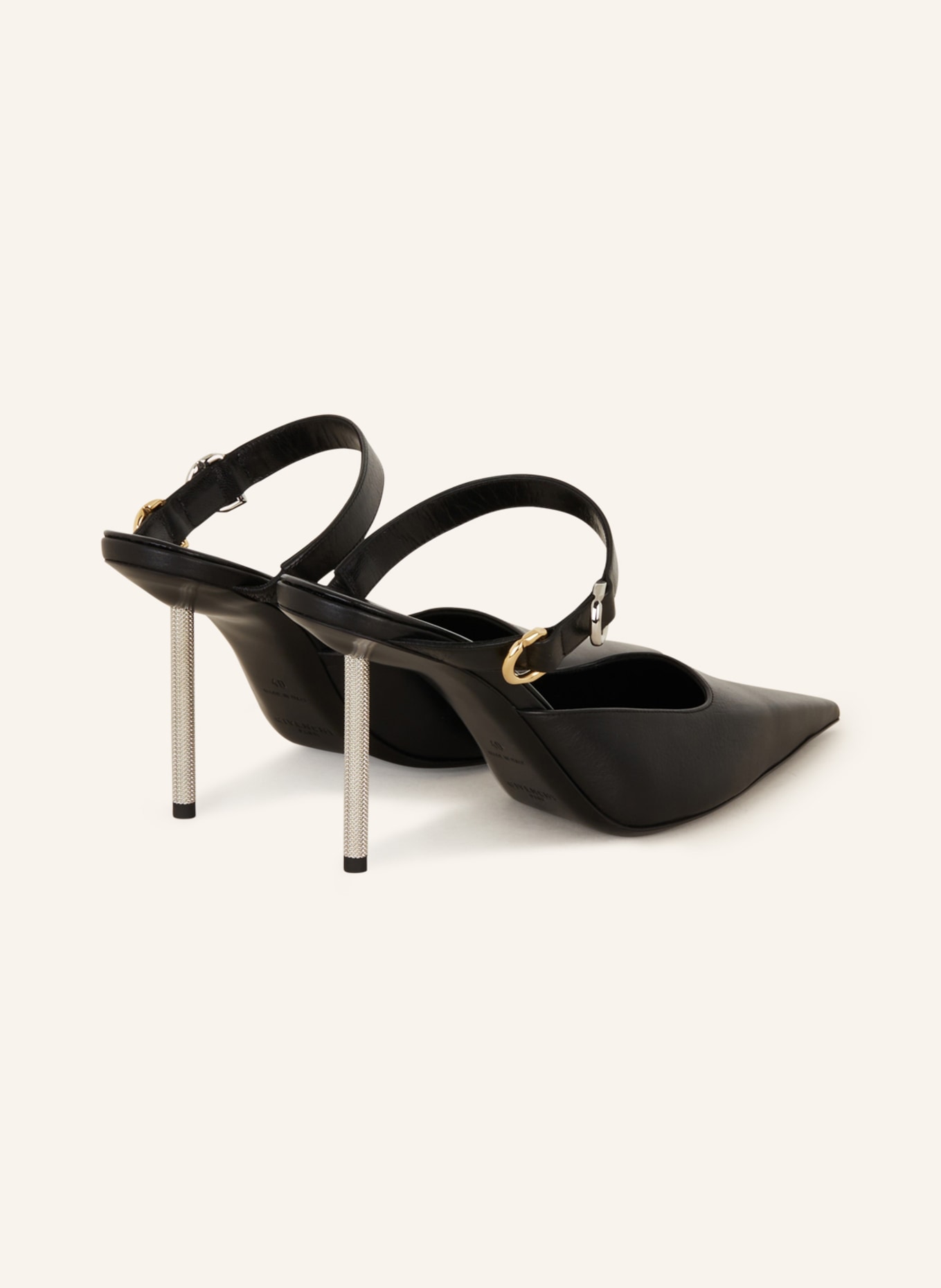 GIVENCHY Mules VOYOU in black silver