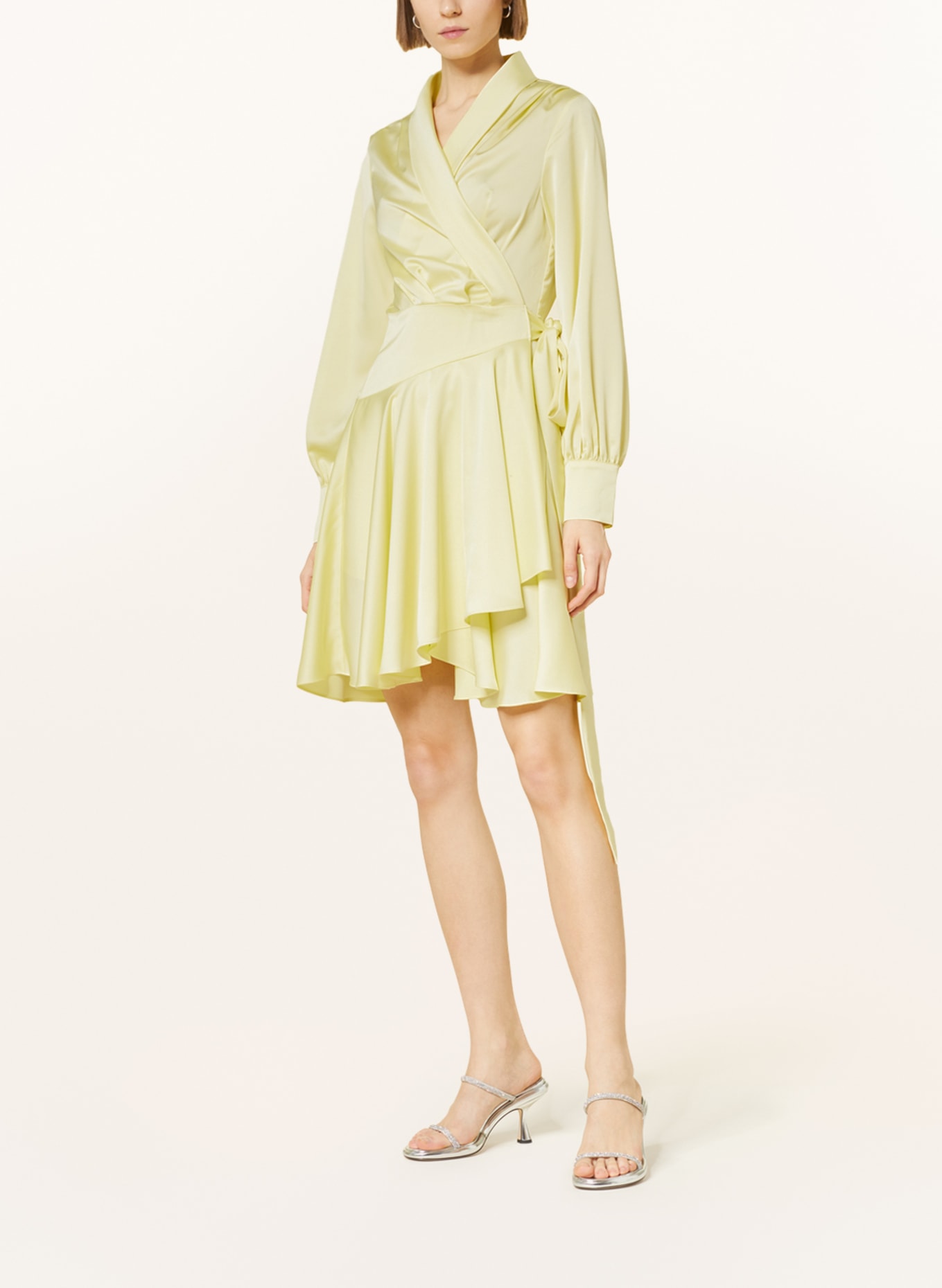 LOVE LOLITA Wrap dress IZA made of satin, Color: YELLOW (Image 2)