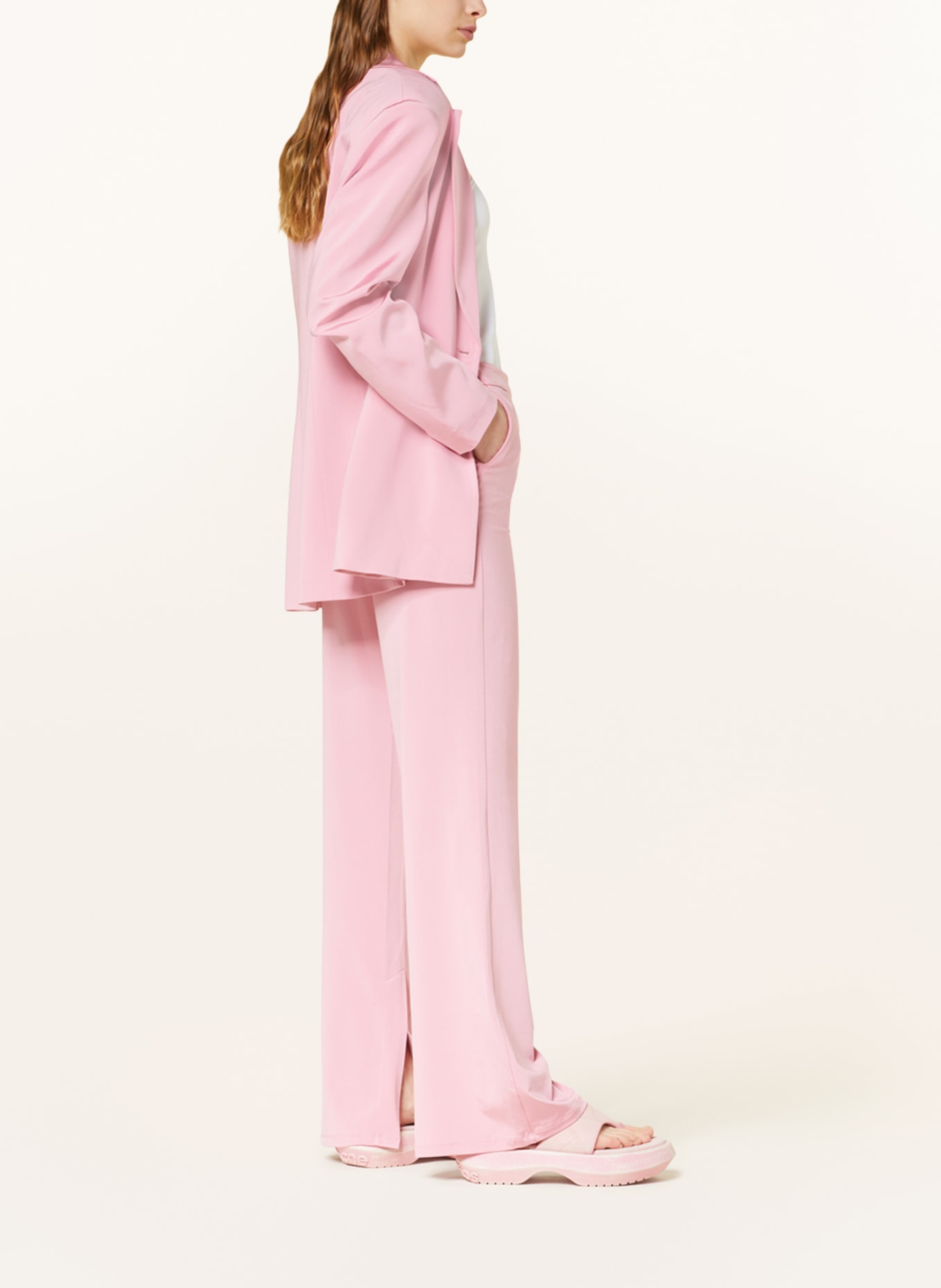REMAIN Wide leg trousers made of jersey, Color: PINK (Image 4)