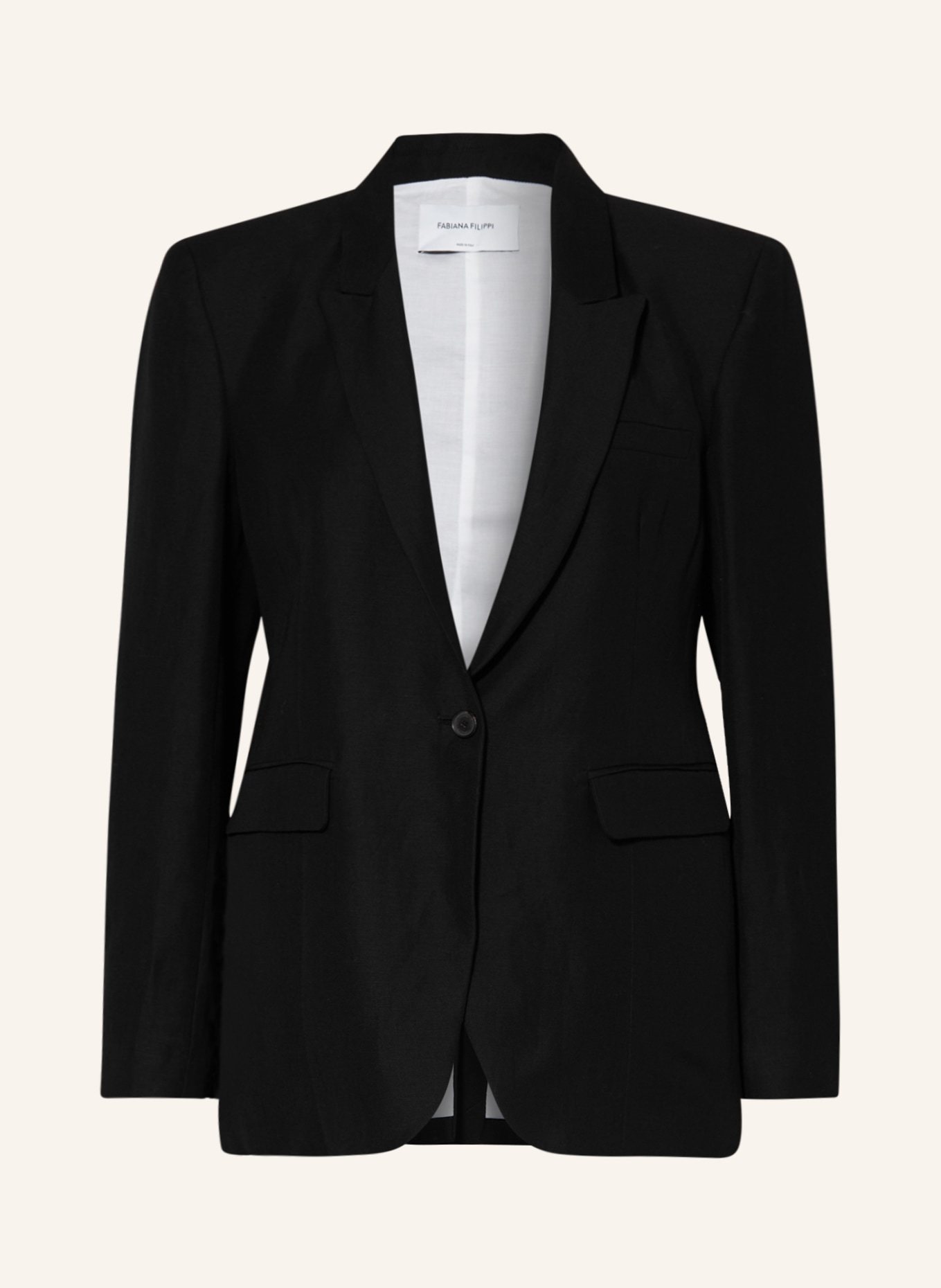 FABIANA FILIPPI Blazer with linen, Color: BLACK (Image 1)