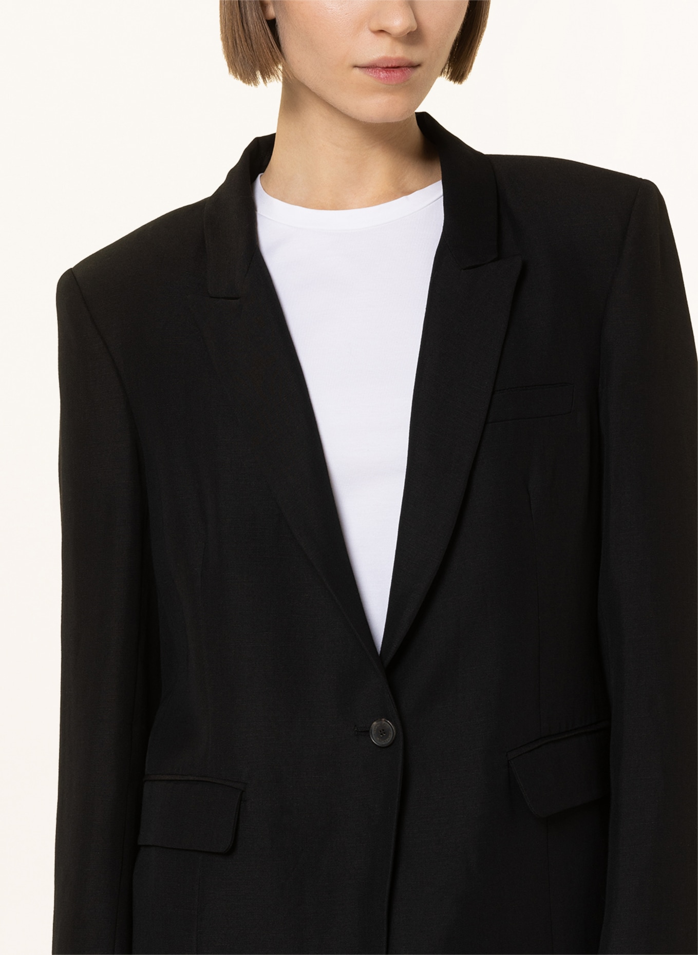 FABIANA FILIPPI Blazer with linen, Color: BLACK (Image 4)