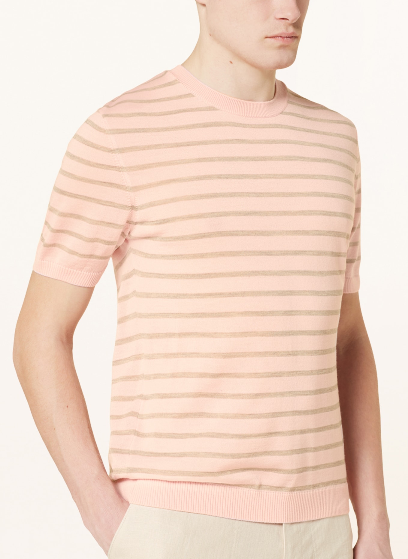 MAERZ MUENCHEN Strickshirt aus Merinowolle, Farbe: ROSA/ BEIGE (Bild 4)