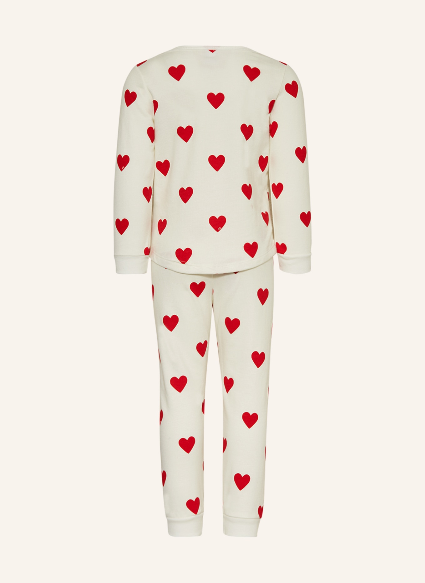 PETIT BATEAU Schlafanzug, Farbe: ECRU/ ROT (Bild 2)