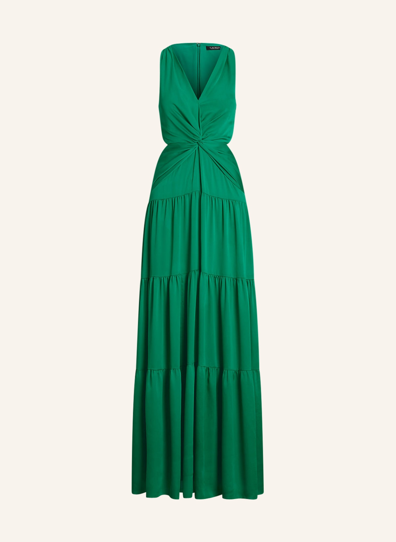 LAUREN RALPH LAUREN Evening dress RENRUR in satin with cut-outs, Color: GREEN (Image 1)