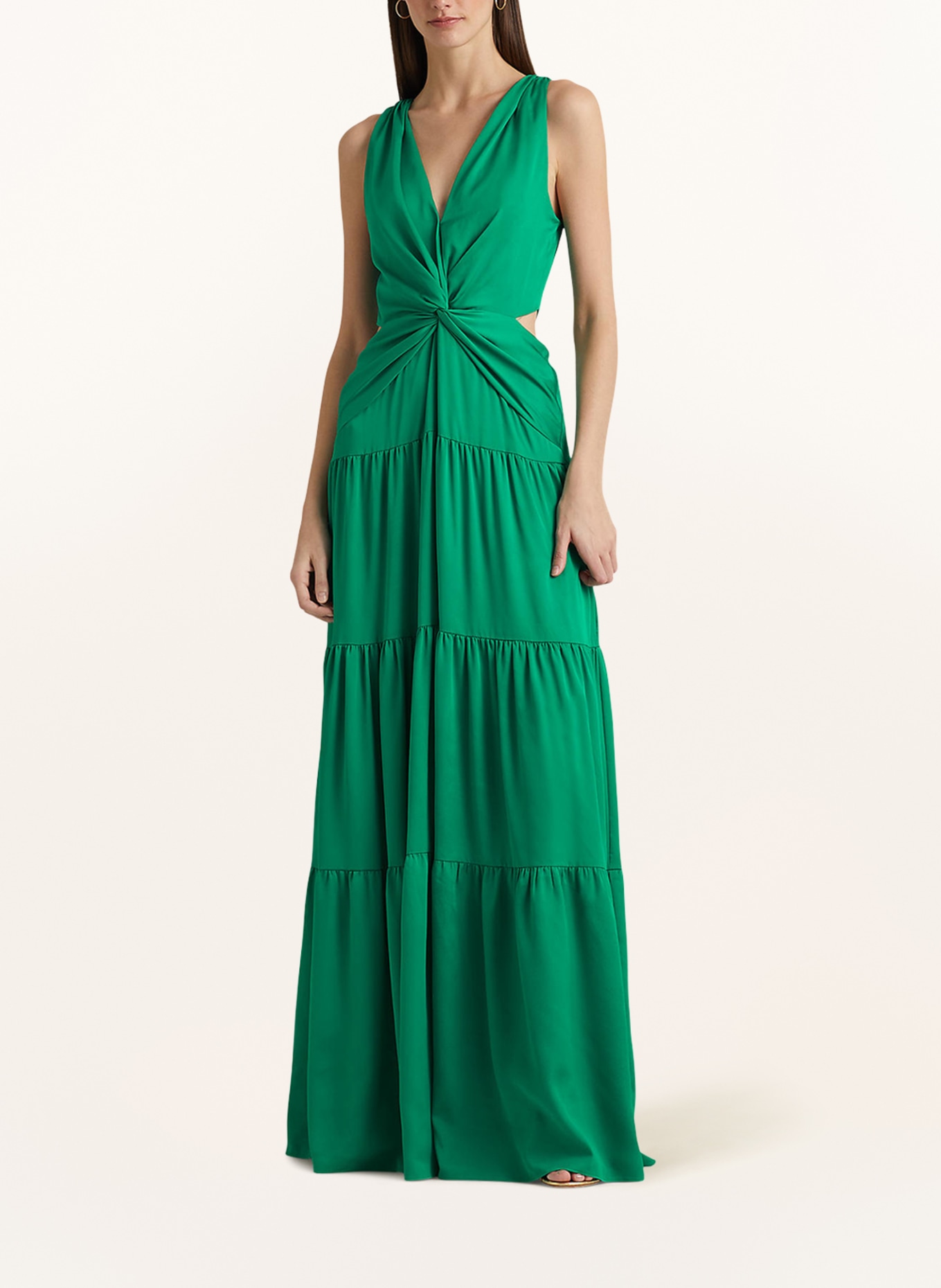 LAUREN RALPH LAUREN Evening dress RENRUR in satin with cut-outs, Color: GREEN (Image 2)