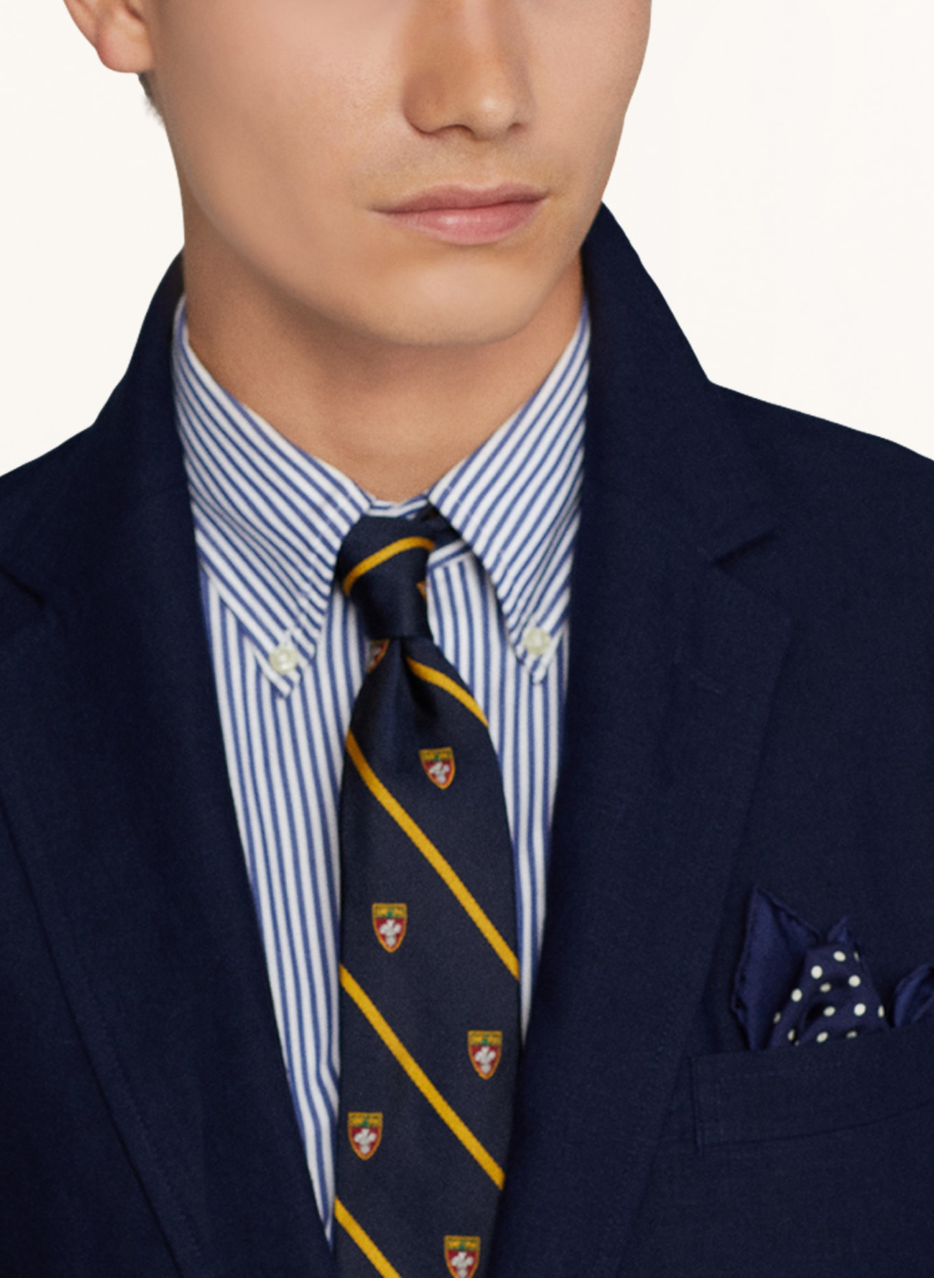 POLO RALPH LAUREN Linen blazer slim fit in dark blue