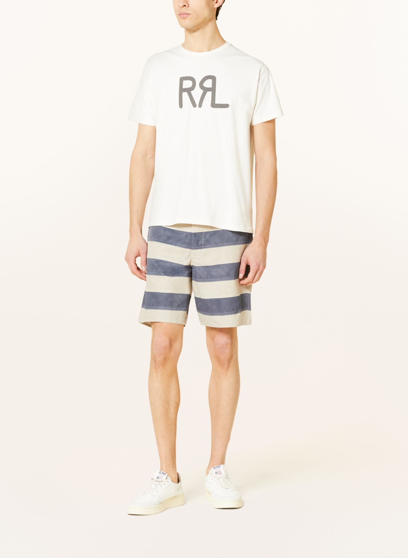RRL Shorts, Farbe: BLAU/ CREME (Bild 2)