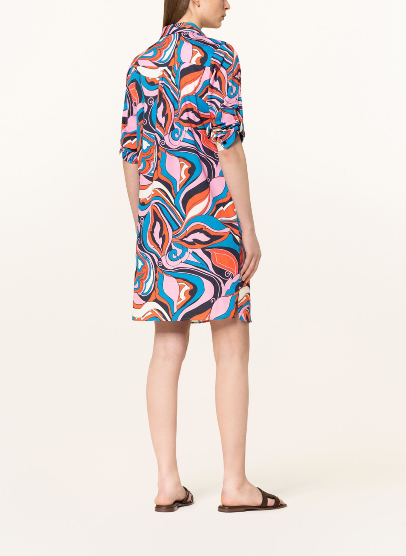 Smith & Soul Dress with 3/4 sleeves, Color: PINK/ BLUE/ ORANGE (Image 3)