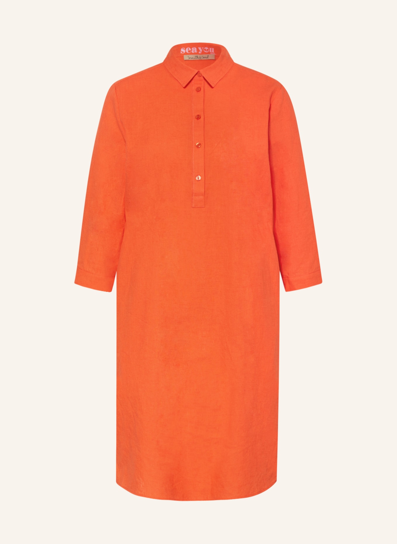 Smith & Soul Dress with linen, Color: ORANGE (Image 1)