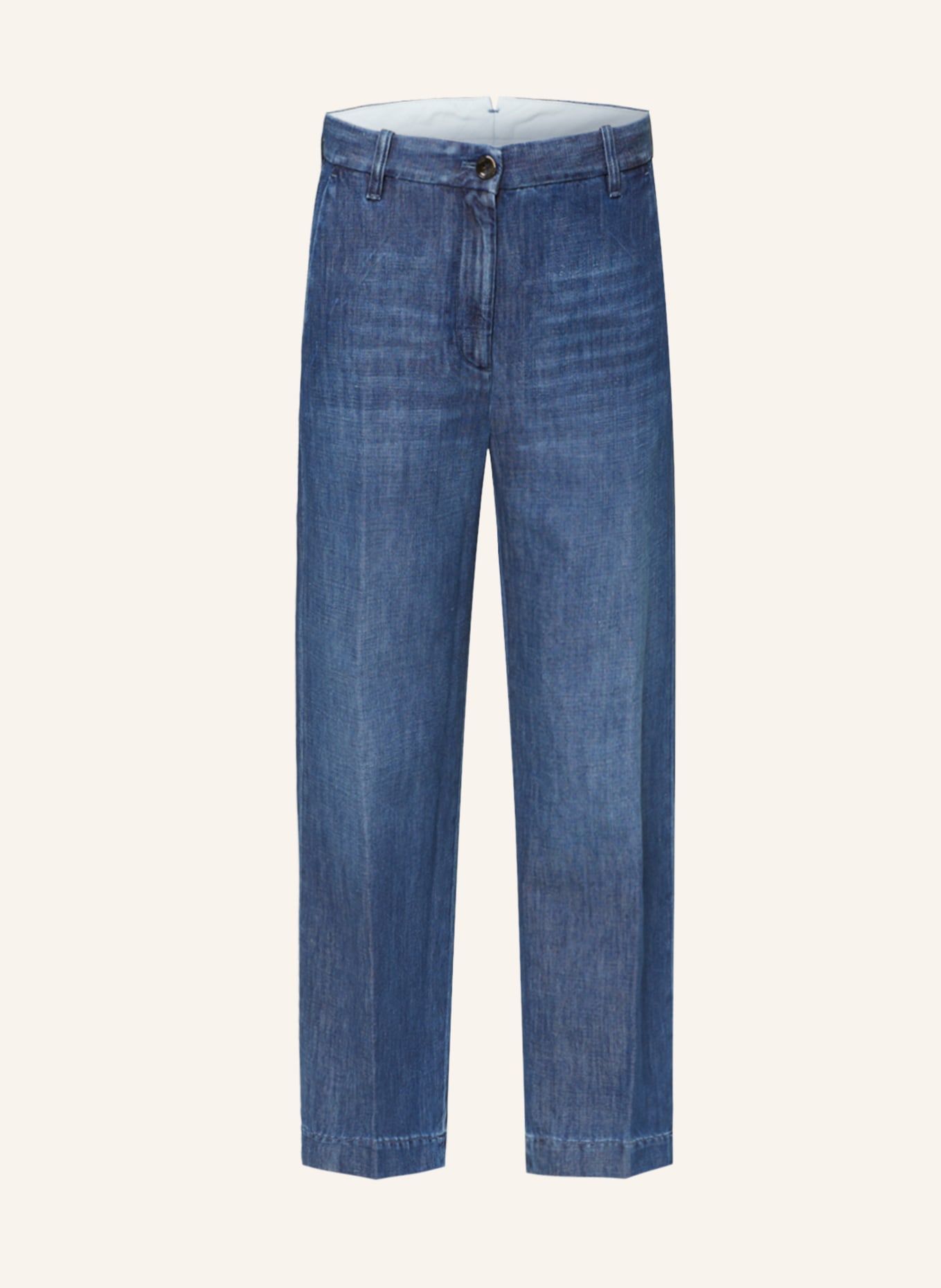 nine:inthe:morning Jeans-Culotte LAVINIA mit Leinen: ND05 dunkelblau marine