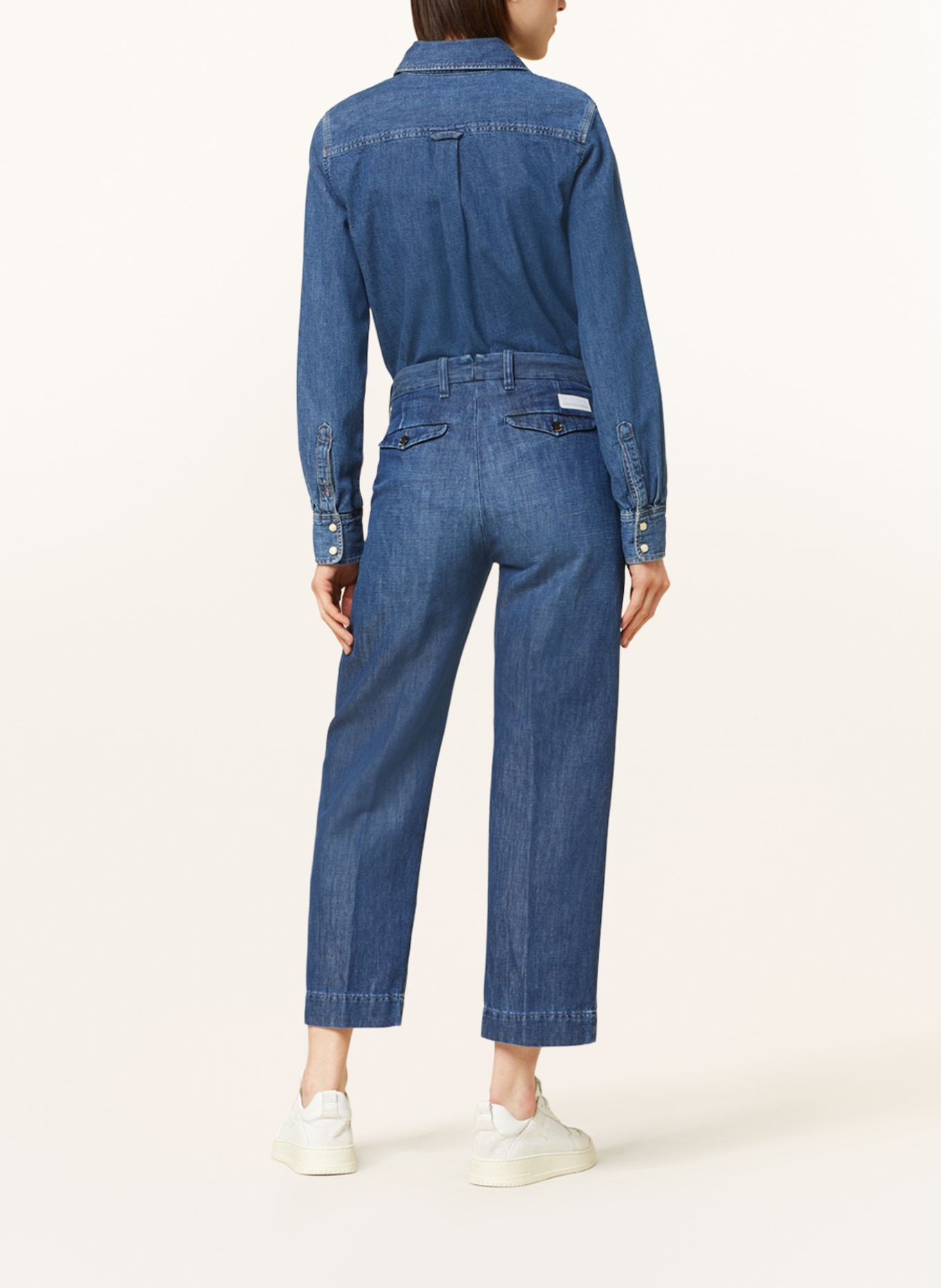 nine:inthe:morning Jeans-Culotte LAVINIA mit Leinen: ND05 dunkelblau marine