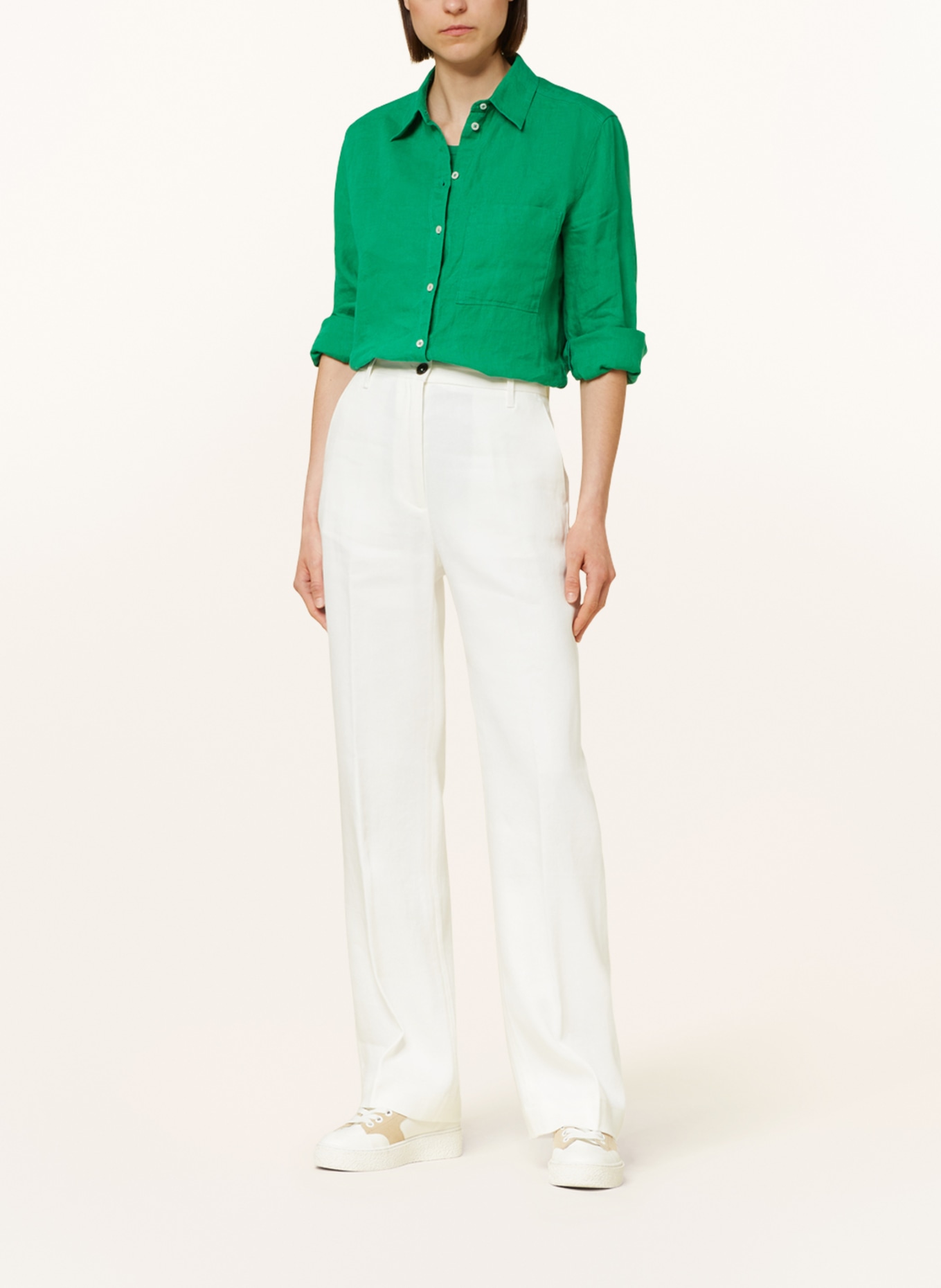 nine:inthe:morning Wide leg trousers DEEP with linen, Color: ECRU (Image 2)
