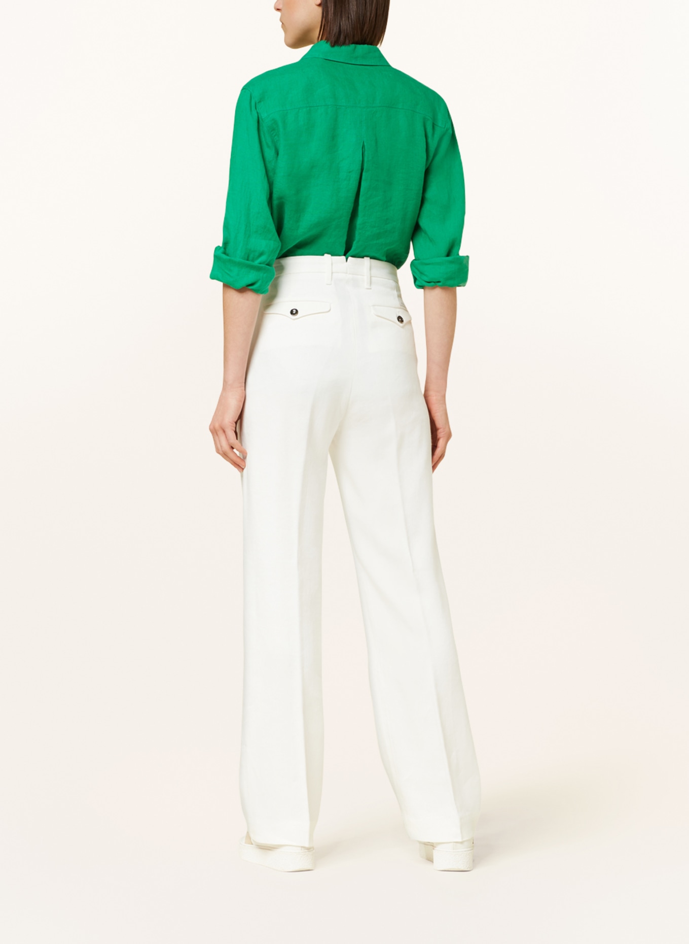 nine:inthe:morning Wide leg trousers DEEP with linen, Color: ECRU (Image 3)