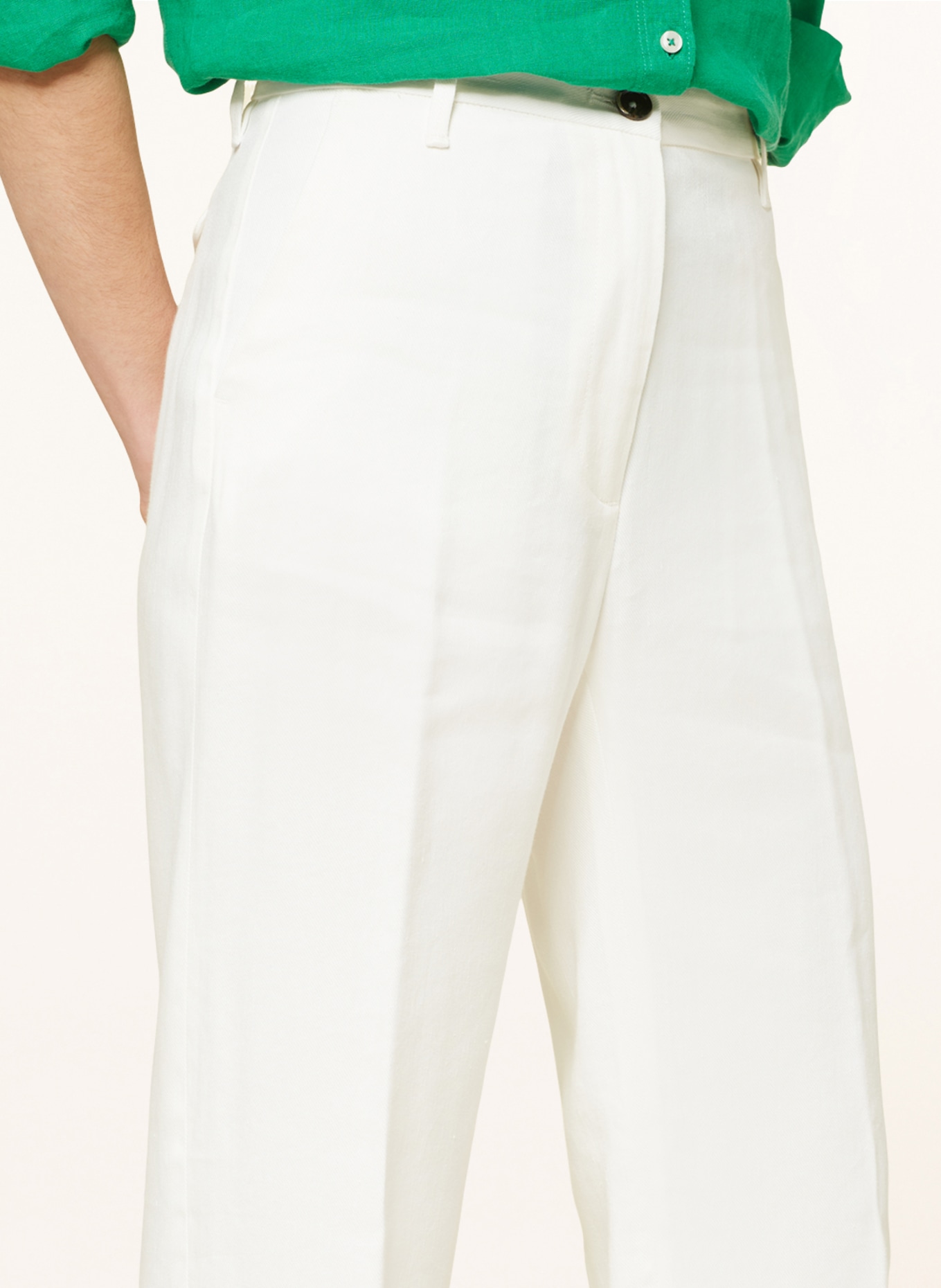nine:inthe:morning Wide leg trousers DEEP with linen, Color: ECRU (Image 5)
