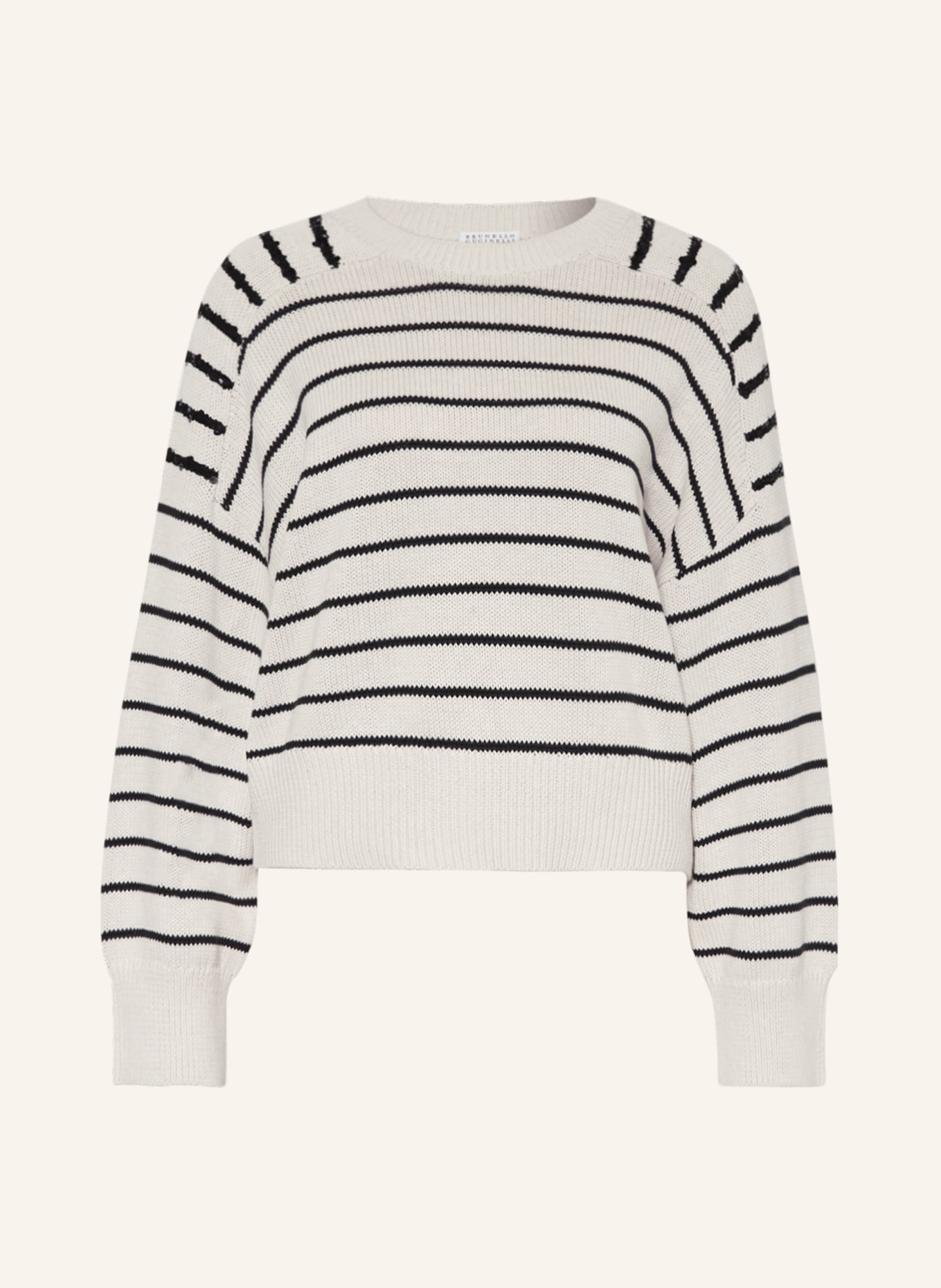 BRUNELLO CUCINELLI Sweater with sequins, Color: ECRU/ BLACK (Image 1)
