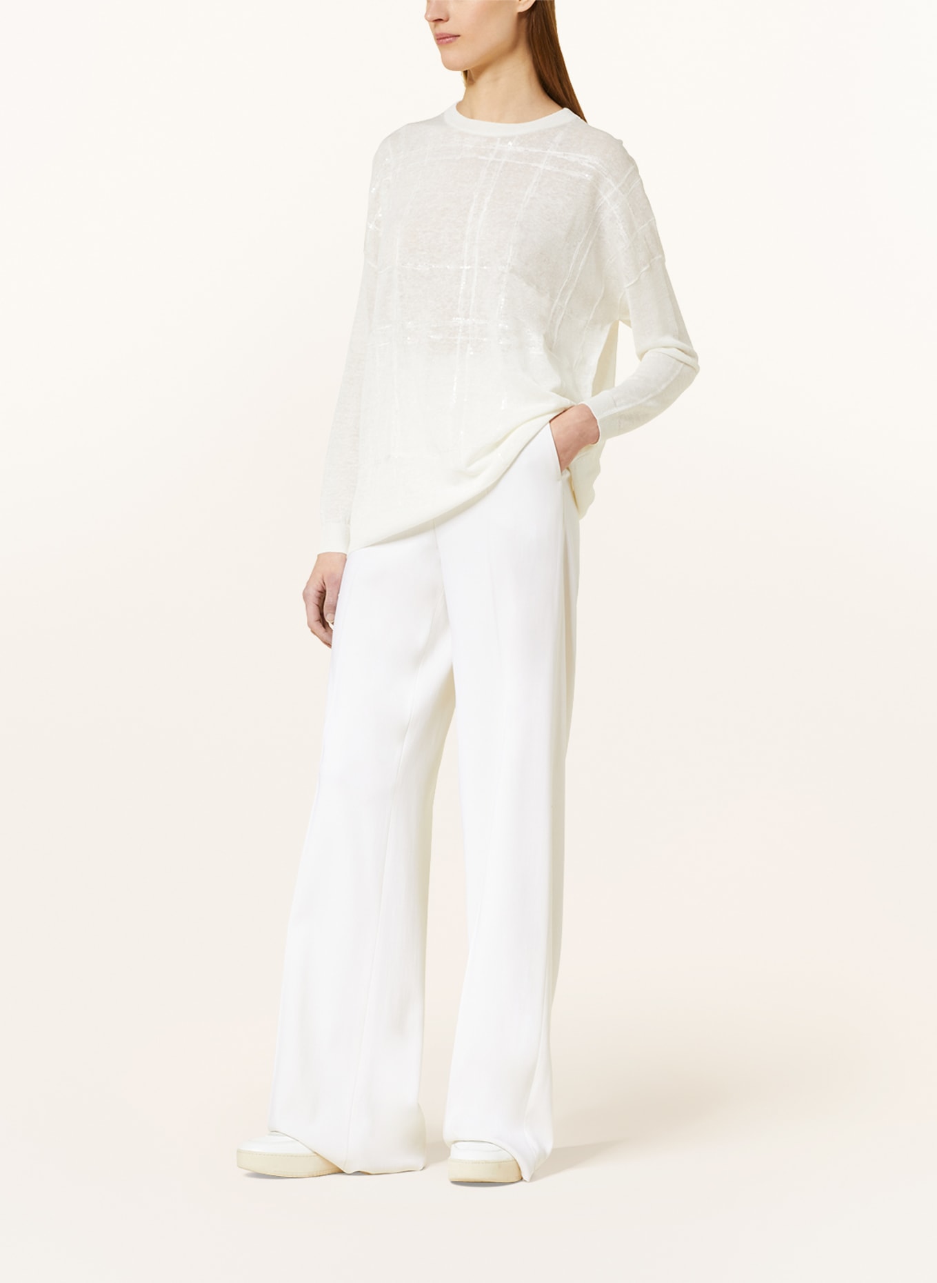 BRUNELLO CUCINELLI Linen sweater, Color: WHITE (Image 2)