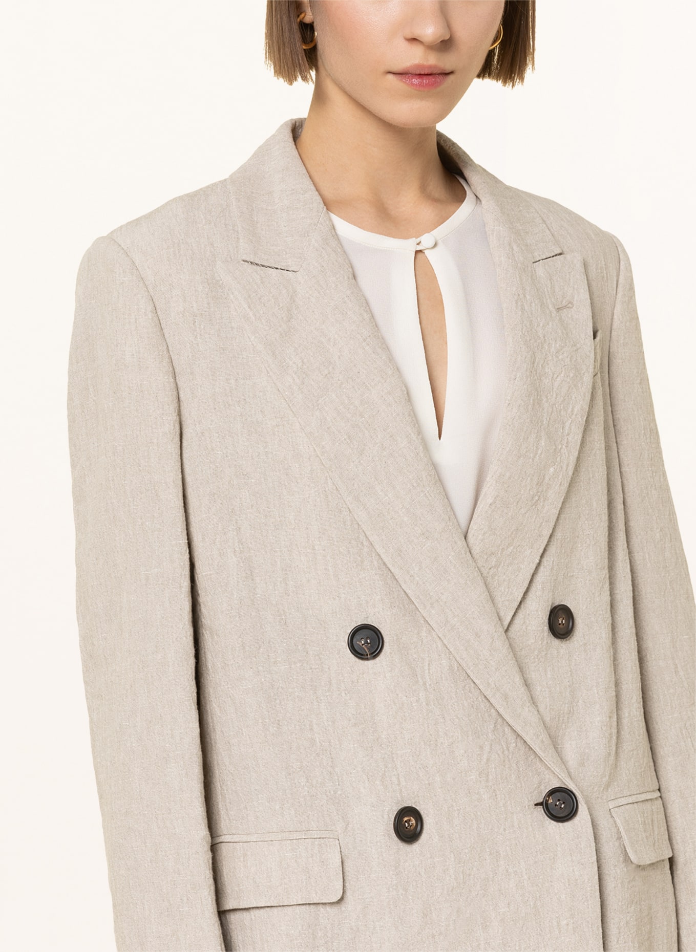 BRUNELLO CUCINELLI Linen blazer, Color: BEIGE (Image 4)