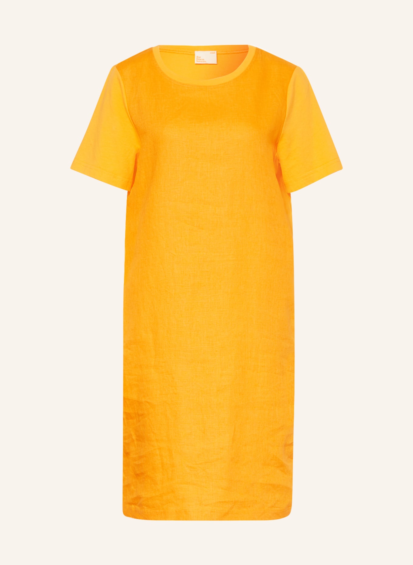 oui Linen dress in mixed materials, Color: ORANGE (Image 1)