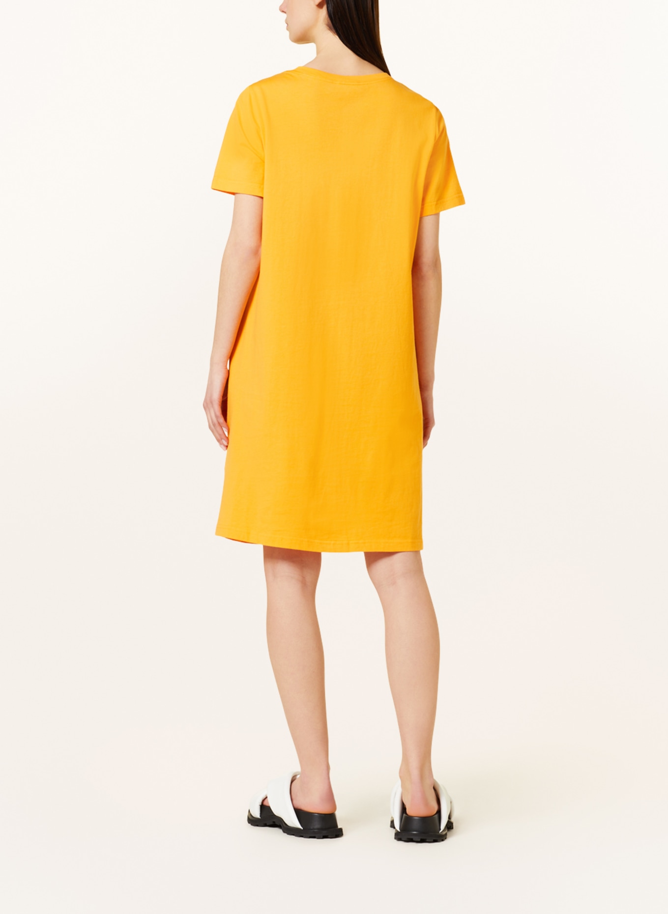 oui Linen dress in mixed materials, Color: ORANGE (Image 3)