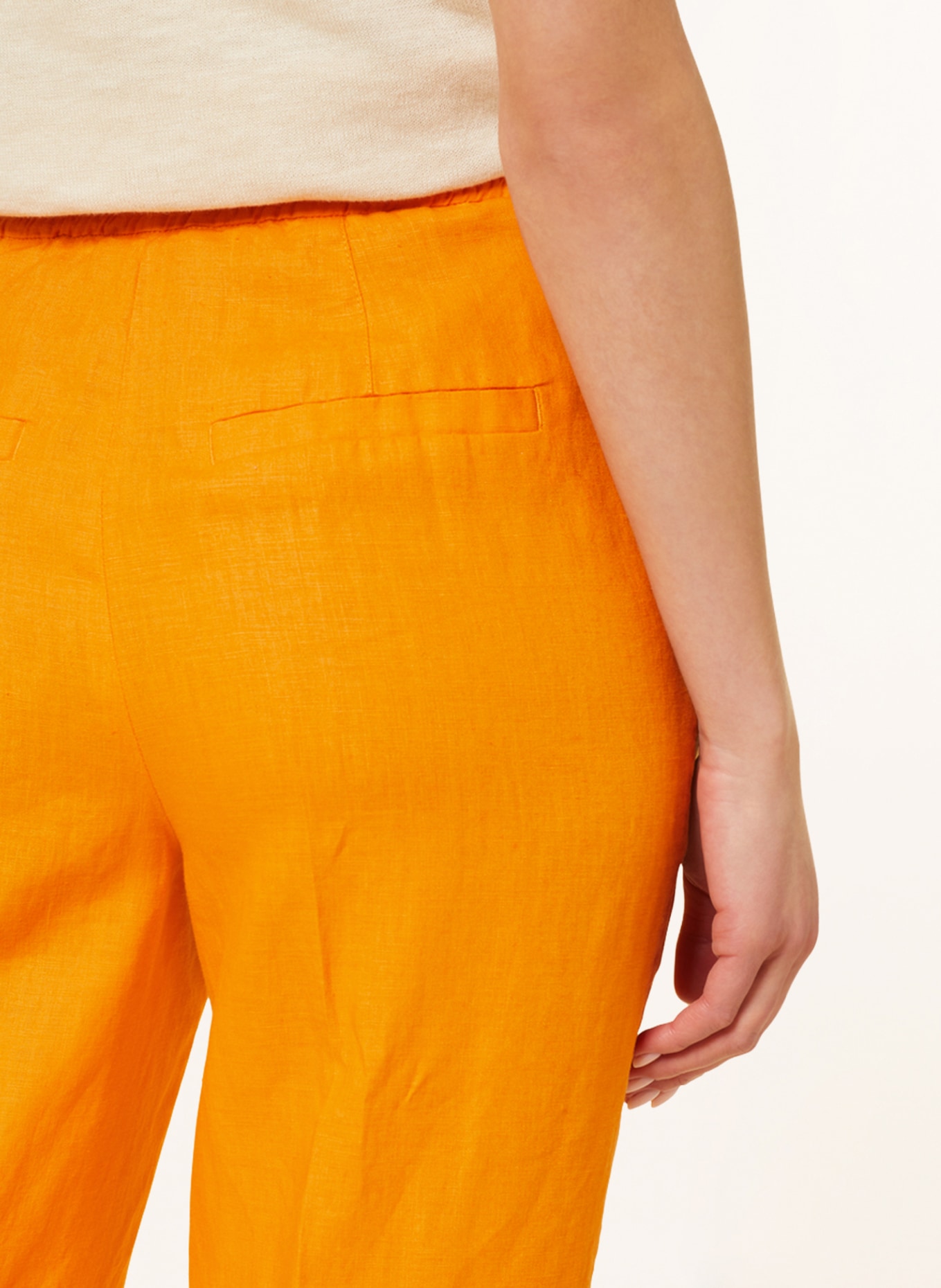 oui Linen trousers, Color: ORANGE (Image 6)