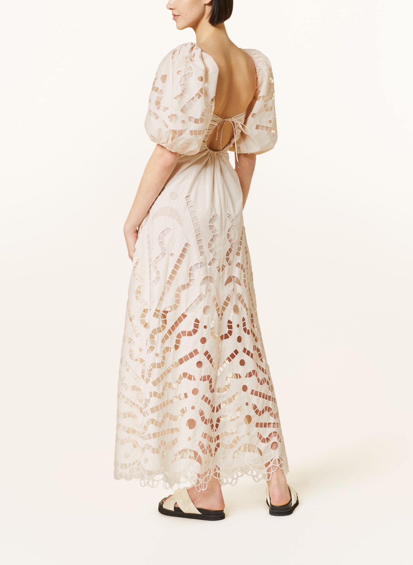 Magali Pascal Dress FLORES with cut-out and broderie anglaise, Color: NUDE (Image 3)