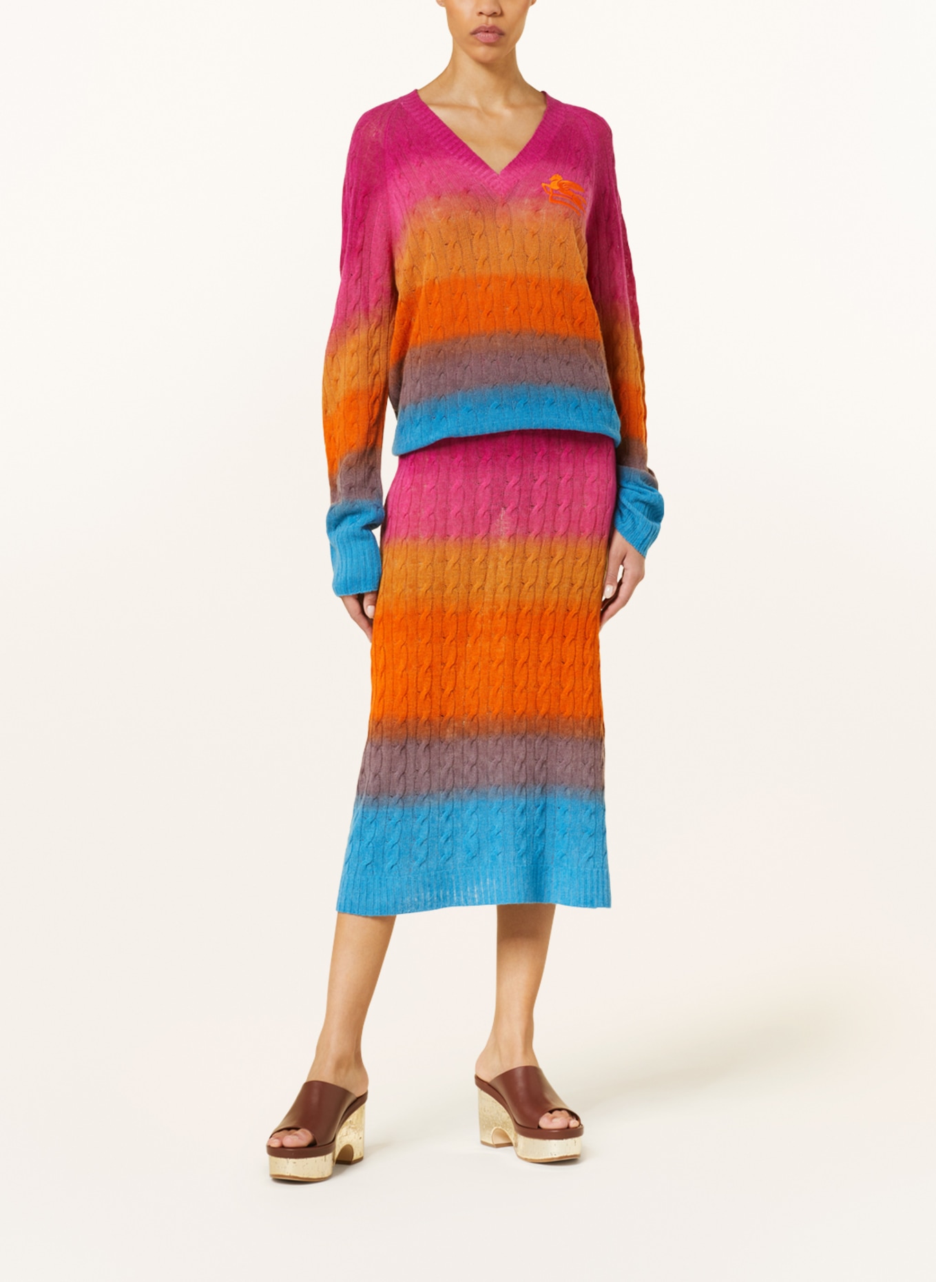 ETRO Knit skirt, Color: FUCHSIA/ ORANGE/ BLUE (Image 2)