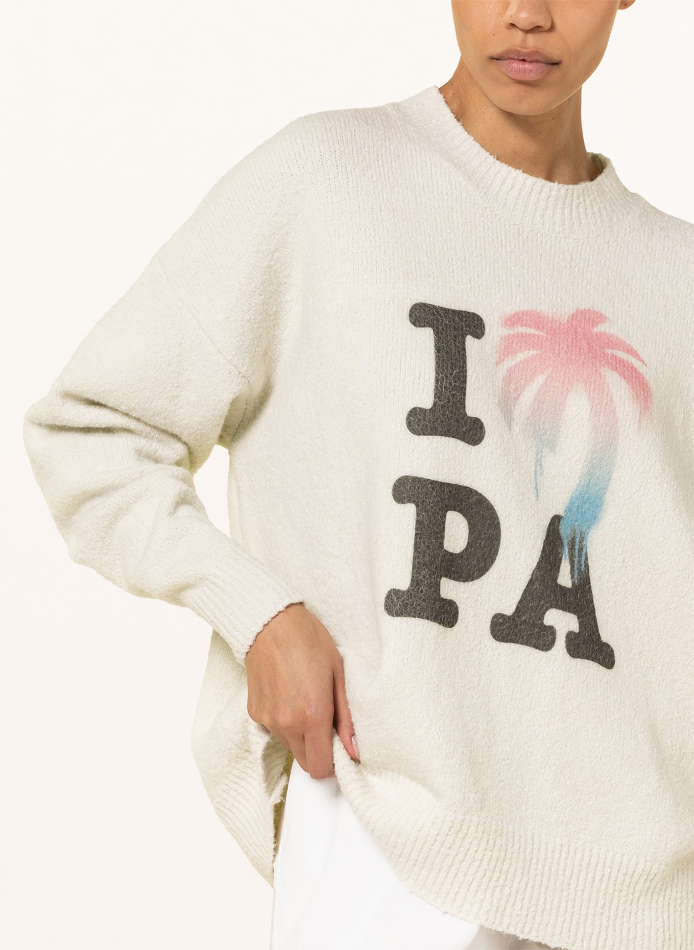 Palm Angels Sweater, Color: WHITE/ BLACK/ PINK (Image 4)