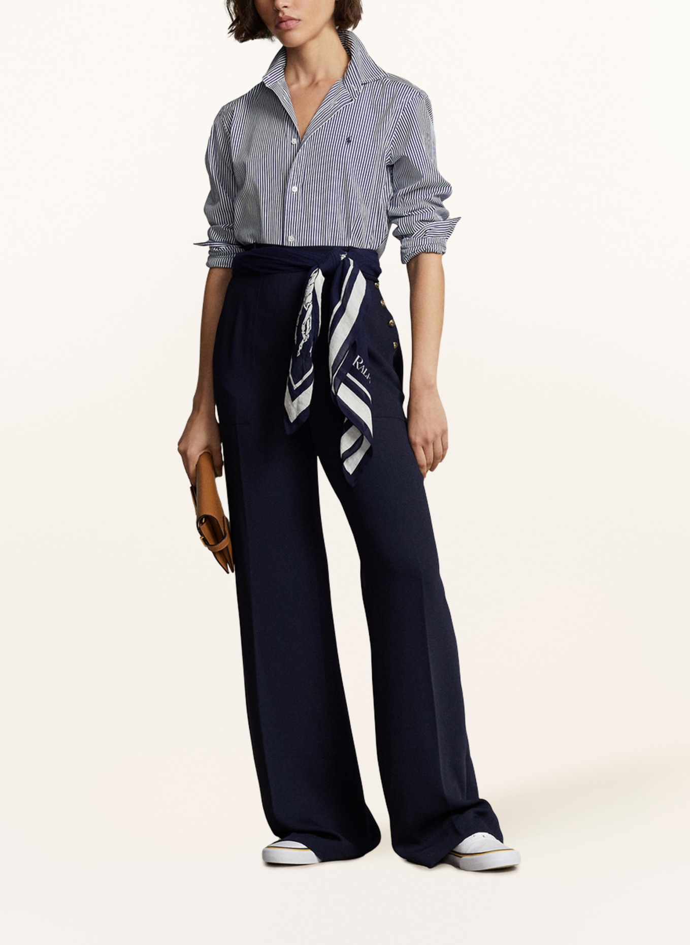 POLO RALPH LAUREN Hemdbluse: DUNKELBLAU / WEISS