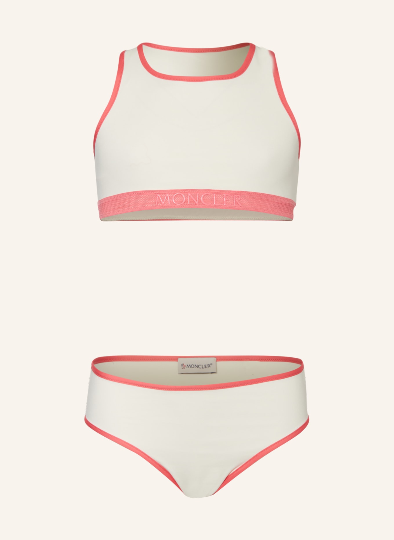 MONCLER enfant Bustier-Bikini, Farbe: CREME/ PINK (Bild 1)