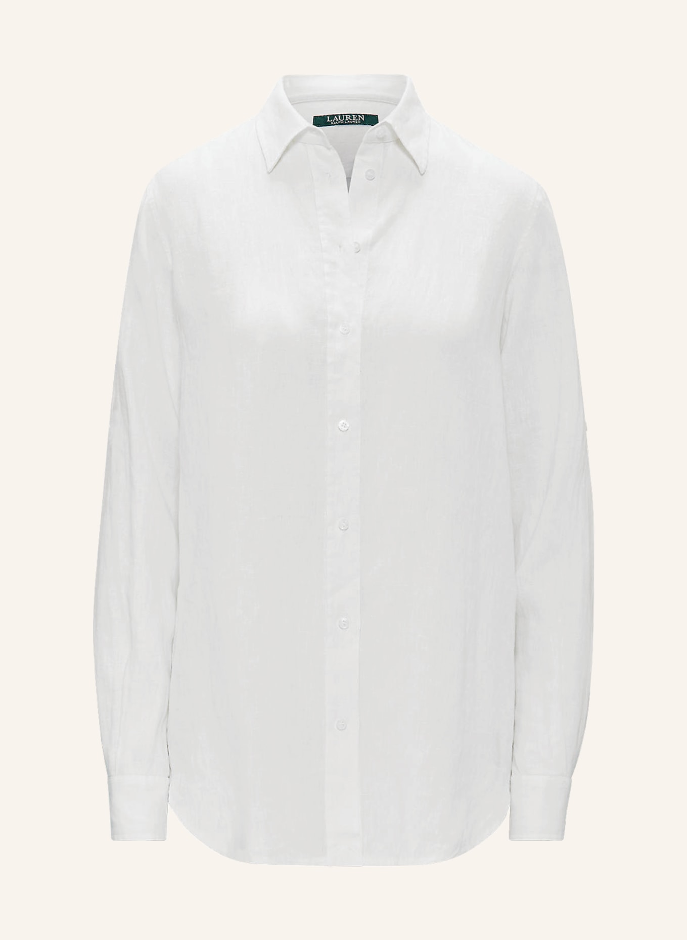 LAUREN RALPH LAUREN Lněná košilová halenka: BÍLÁ