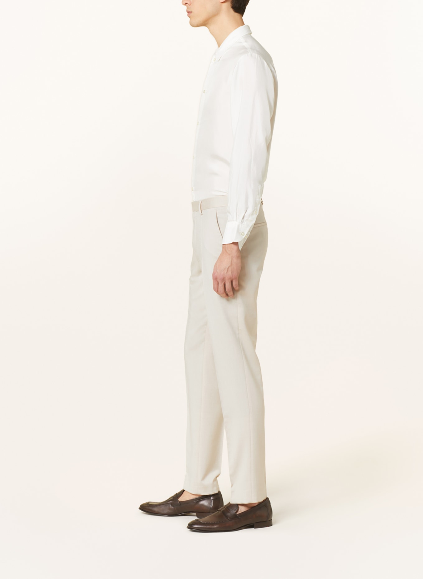 BOSS Suit trousers LEON regular fit with linen, Color: 271 LIGHT BEIGE (Image 5)