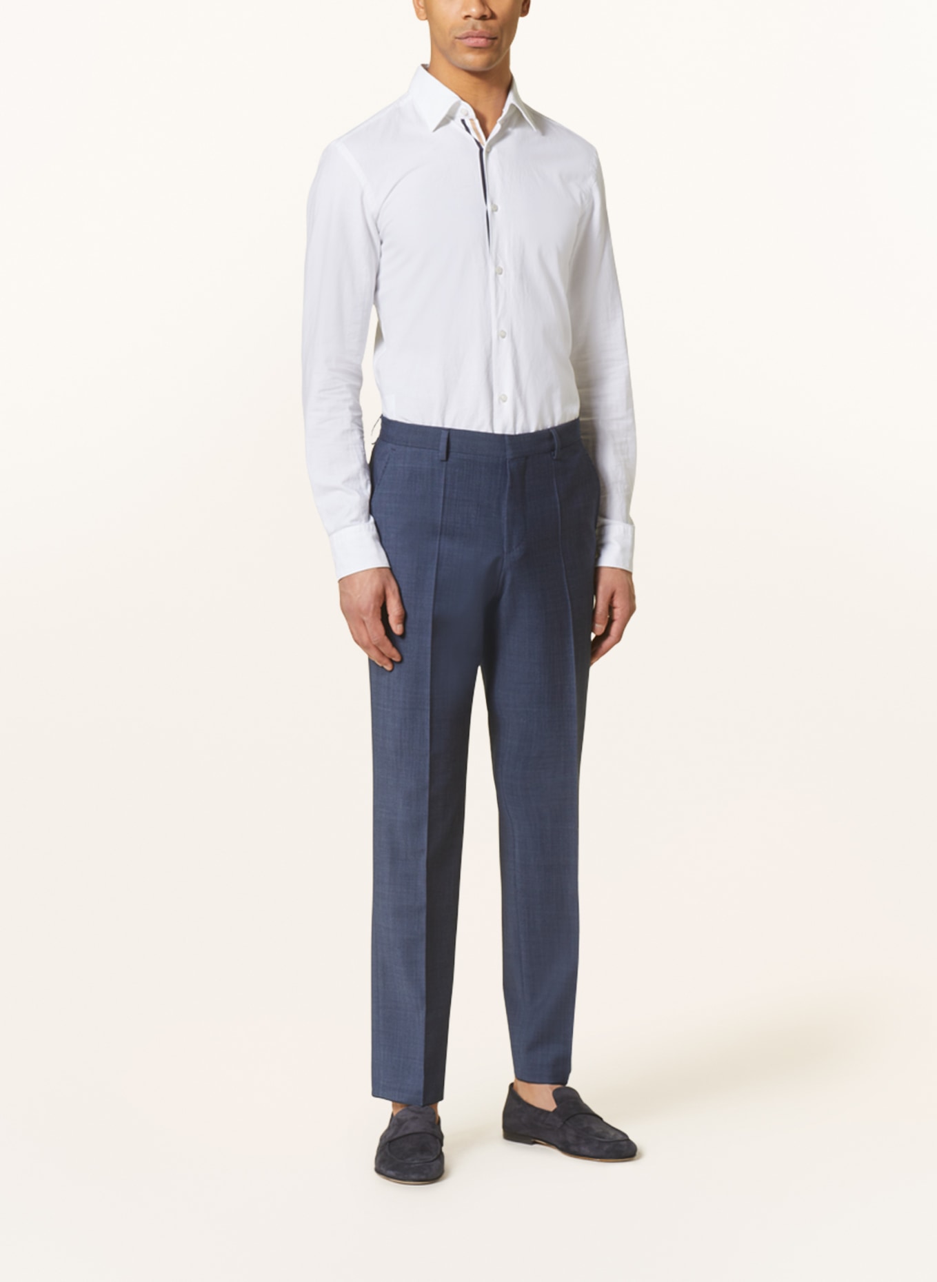 BOSS Oblekové kalhoty LEON Regular Fit, Barva: 479 OPEN BLUE (Obrázek 3)