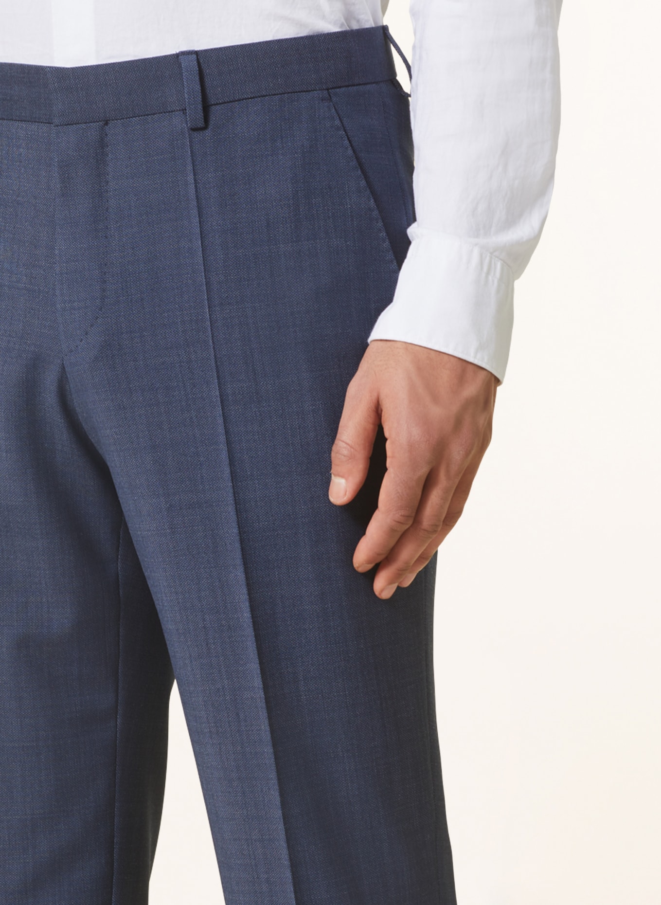 BOSS Oblekové kalhoty LEON Regular Fit, Barva: 479 OPEN BLUE (Obrázek 6)