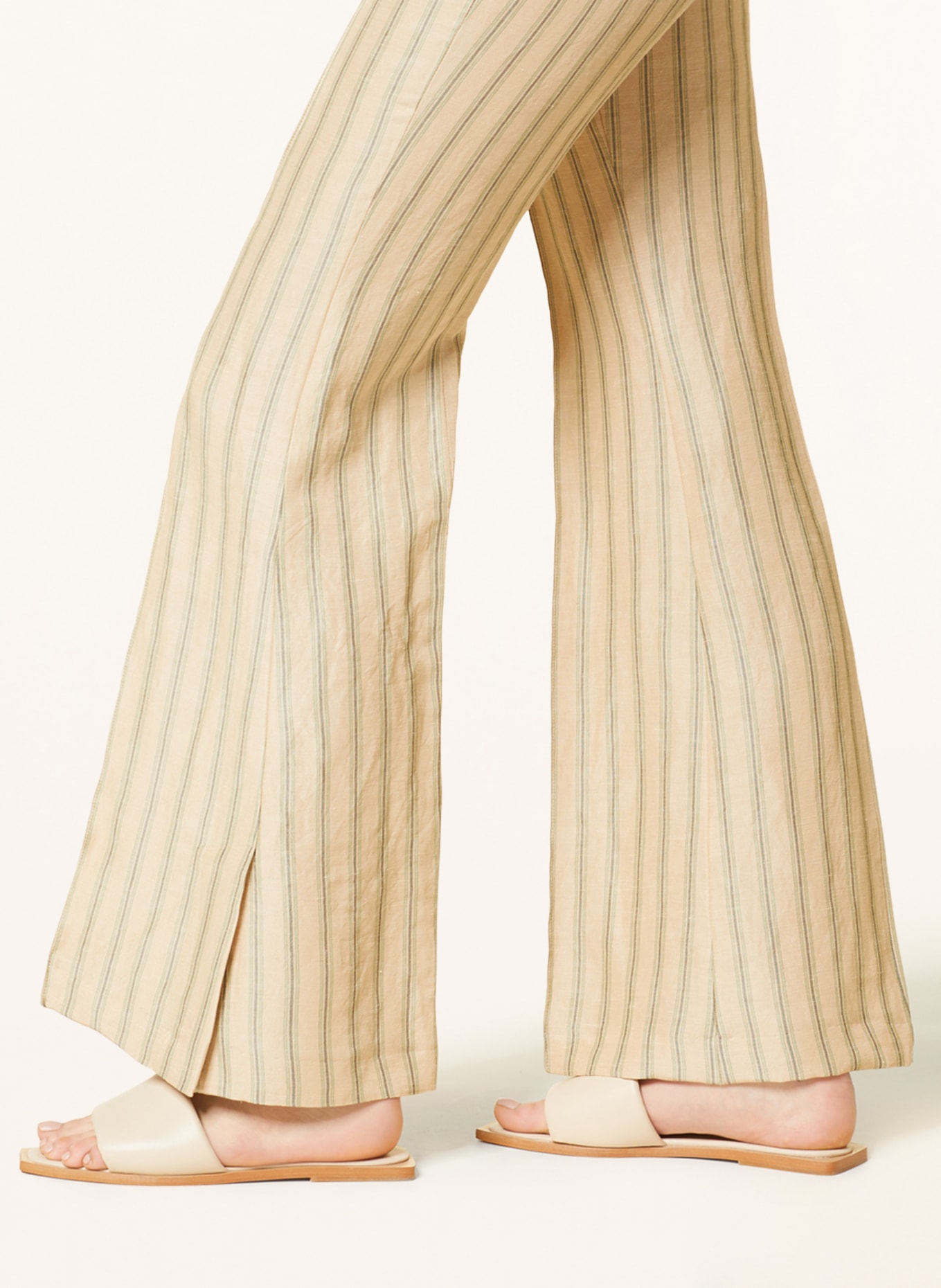 RÓHE Trousers with linen, Color: CAMEL/ GREEN (Image 6)