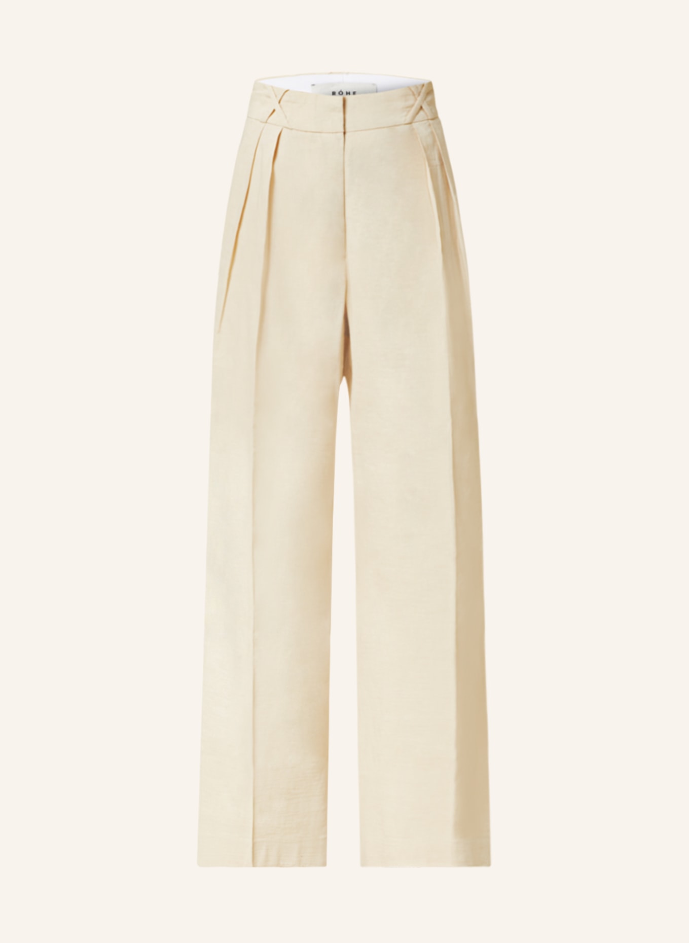 RÓHE Wide leg trousers with linen, Color: CREAM (Image 1)