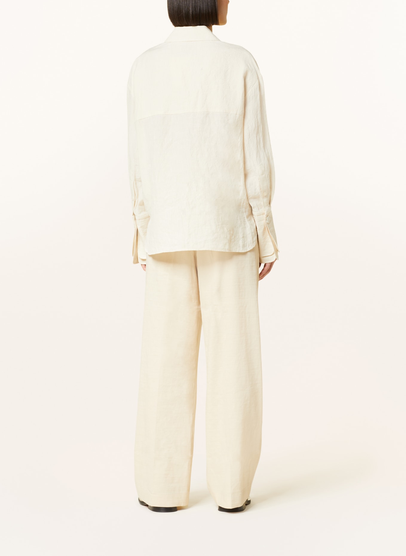 RÓHE Wide leg trousers with linen, Color: CREAM (Image 3)