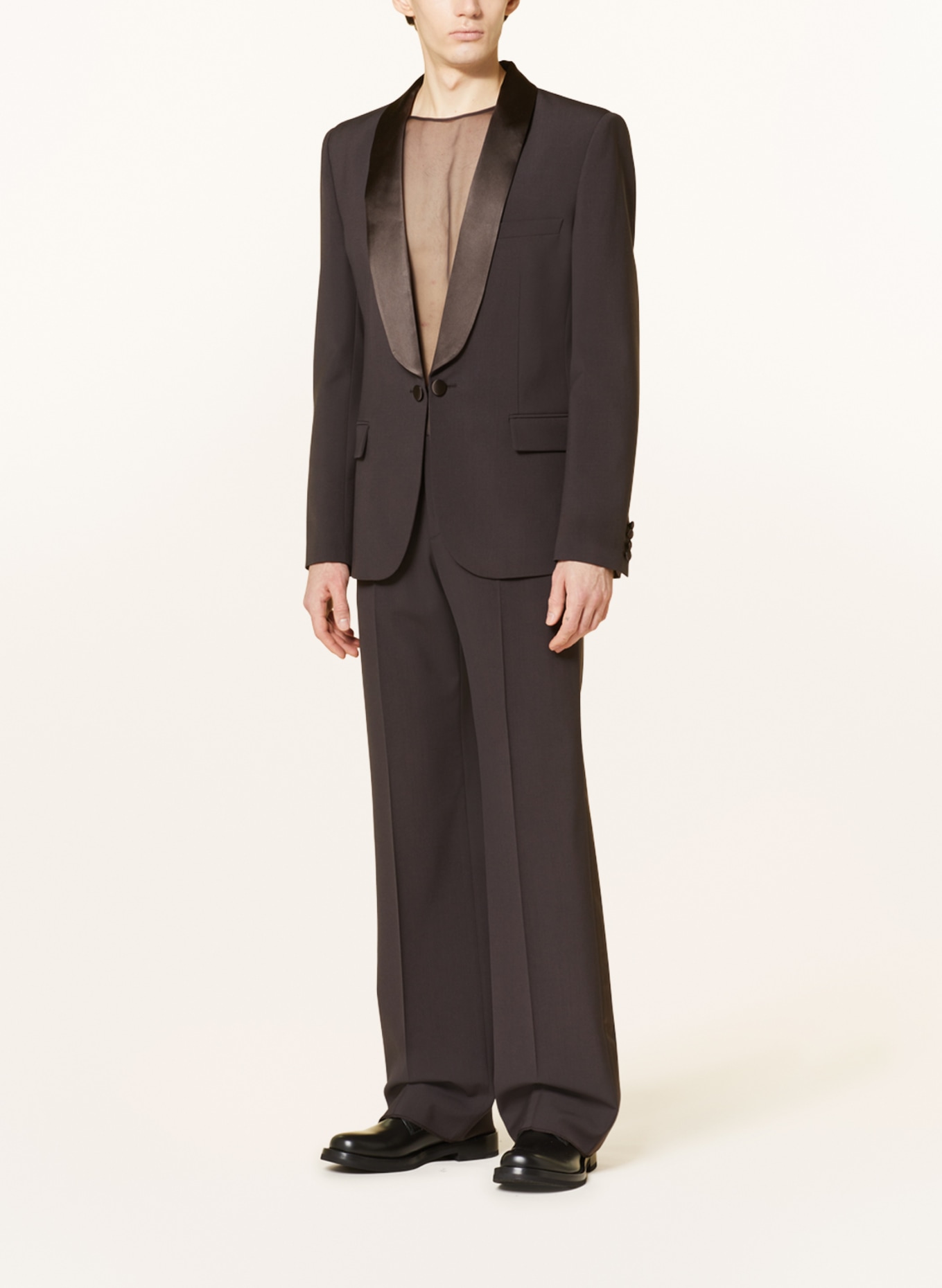 VALENTINO Tuxedo trousers regular fit with tuxedo stripes, Color: DARK BROWN (Image 2)