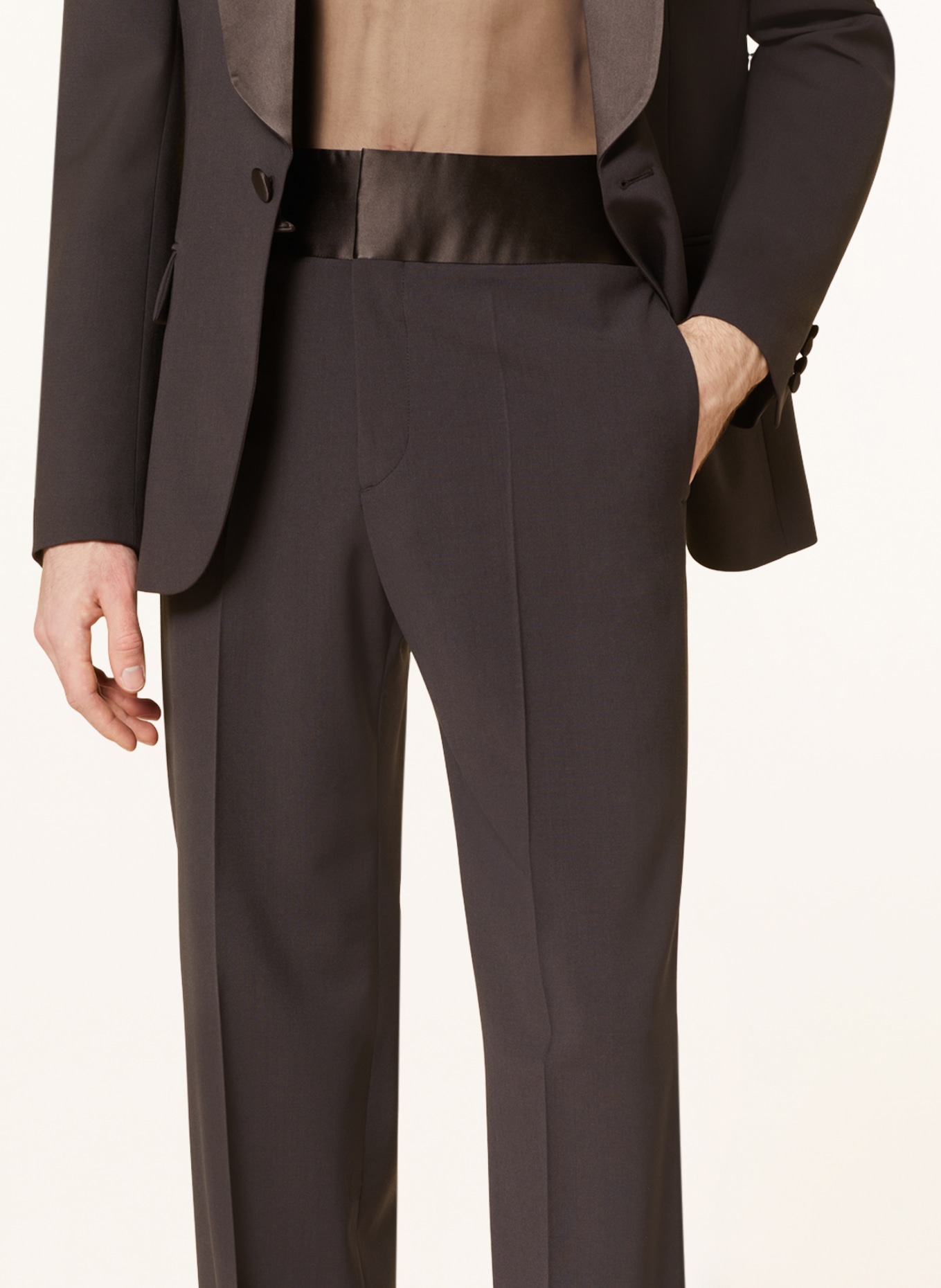 VALENTINO Tuxedo trousers regular fit with tuxedo stripes, Color: DARK BROWN (Image 5)