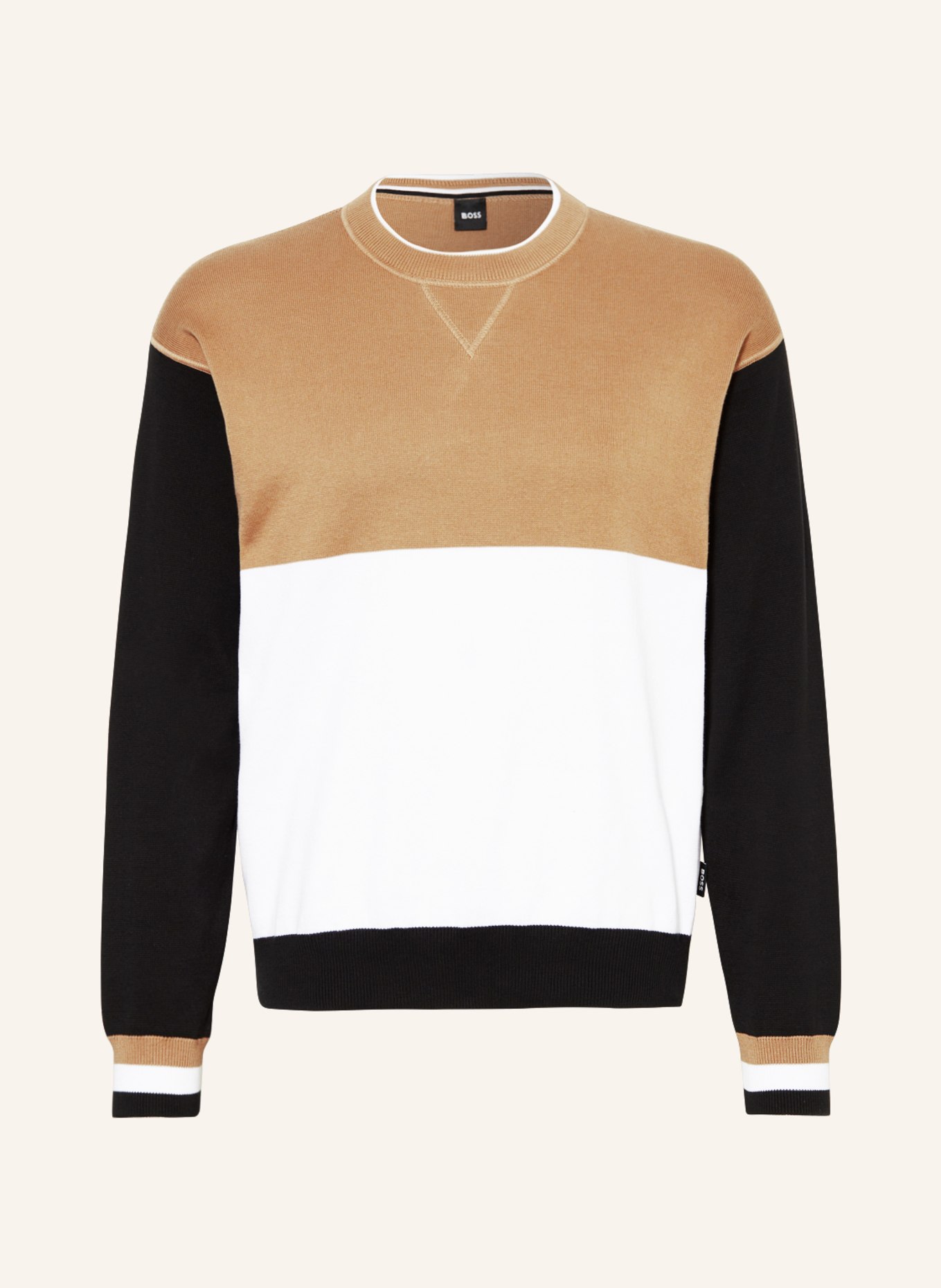 BOSS Sweater GALLON, Color: COGNAC/ WHITE/ BLACK (Image 1)