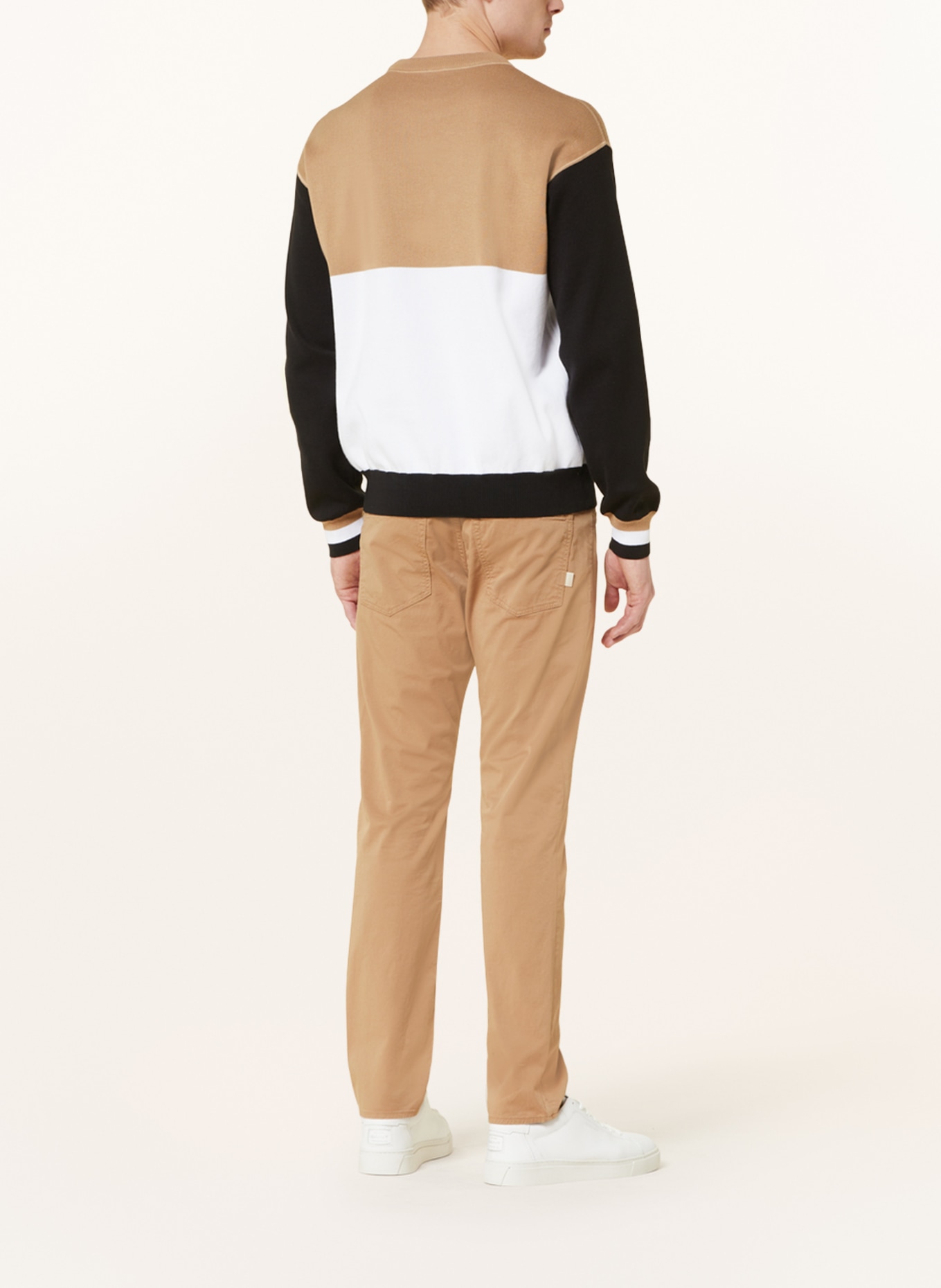 BOSS Sweater GALLON, Color: COGNAC/ WHITE/ BLACK (Image 3)