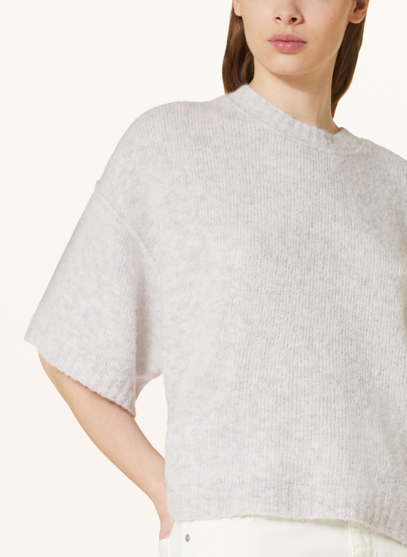 American Vintage Sweater with alpaca, Color: LIGHT GRAY (Image 4)