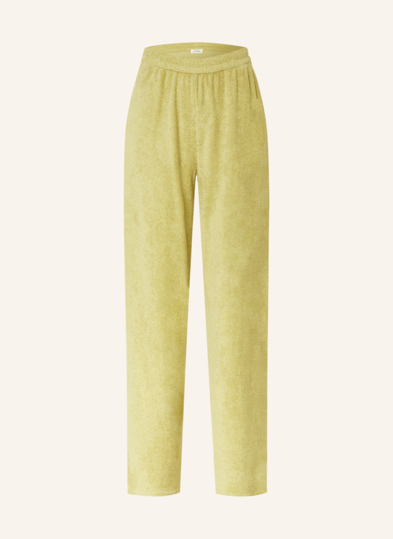 American Vintage Wide leg trousers ZUGYWOOD made of terry cloth, Color: LIGHT GREEN (Image 1)
