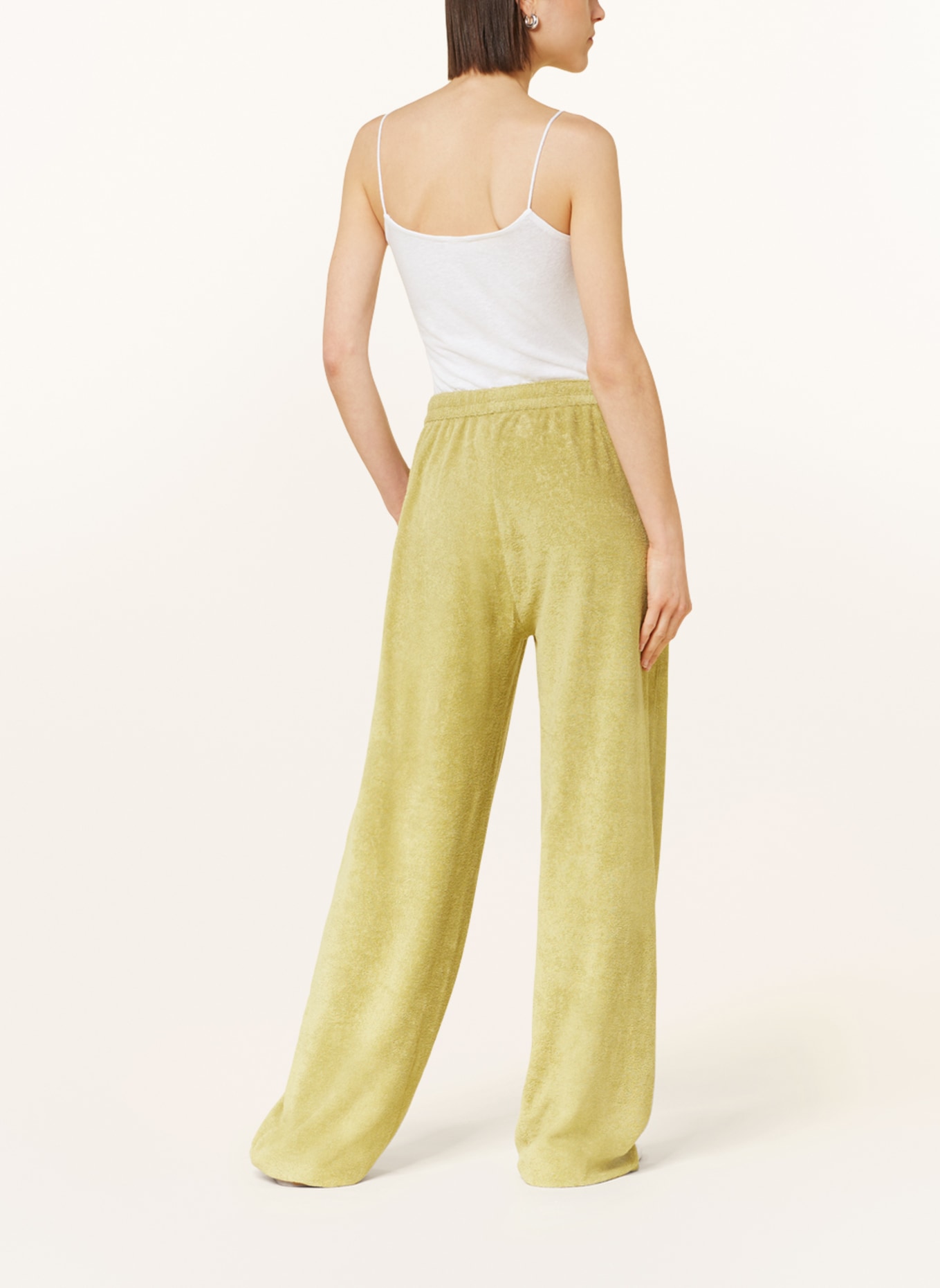 American Vintage Wide leg trousers ZUGYWOOD made of terry cloth, Color: LIGHT GREEN (Image 3)