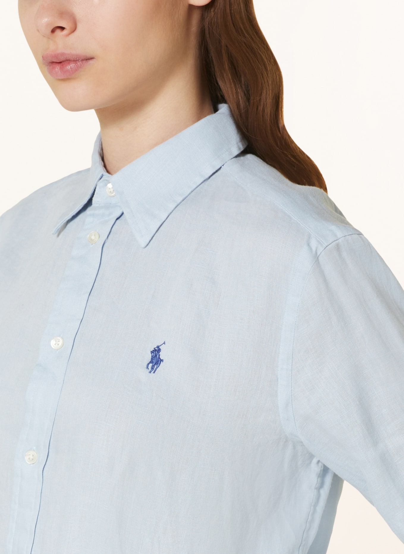POLO RALPH LAUREN Shirt blouse made of linen: LIGHT BLUE
